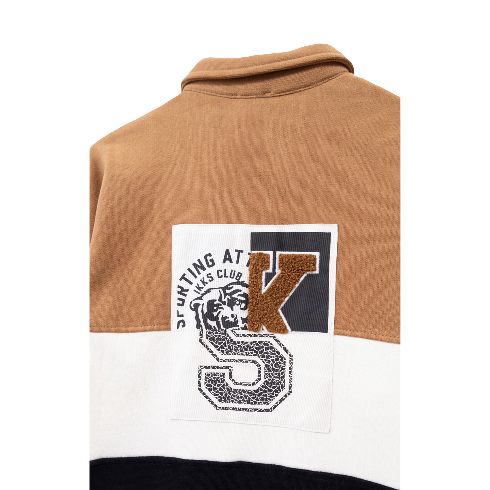 Tricolor fleece knit sweatshirt IKKS JUNIOR Brown