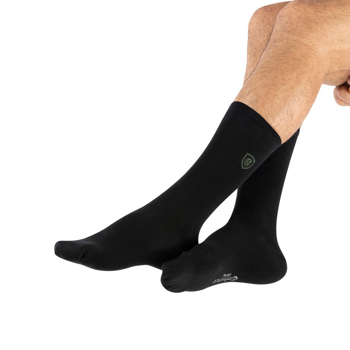 Set of 2 pairs of men's mid-high fancy socks by Eminence EMINENCE Black