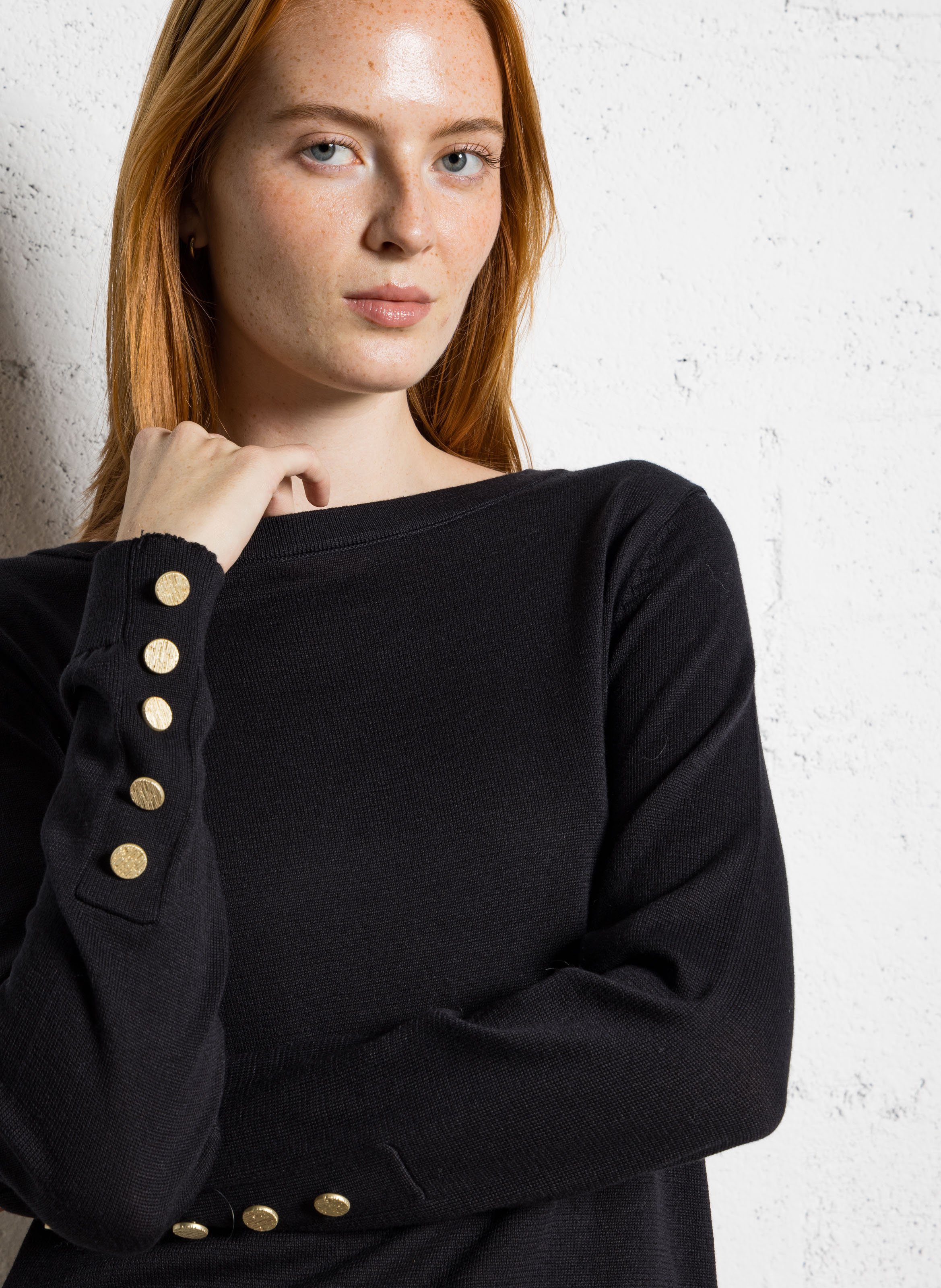 Pull droit uni en maille fine VILA Noir