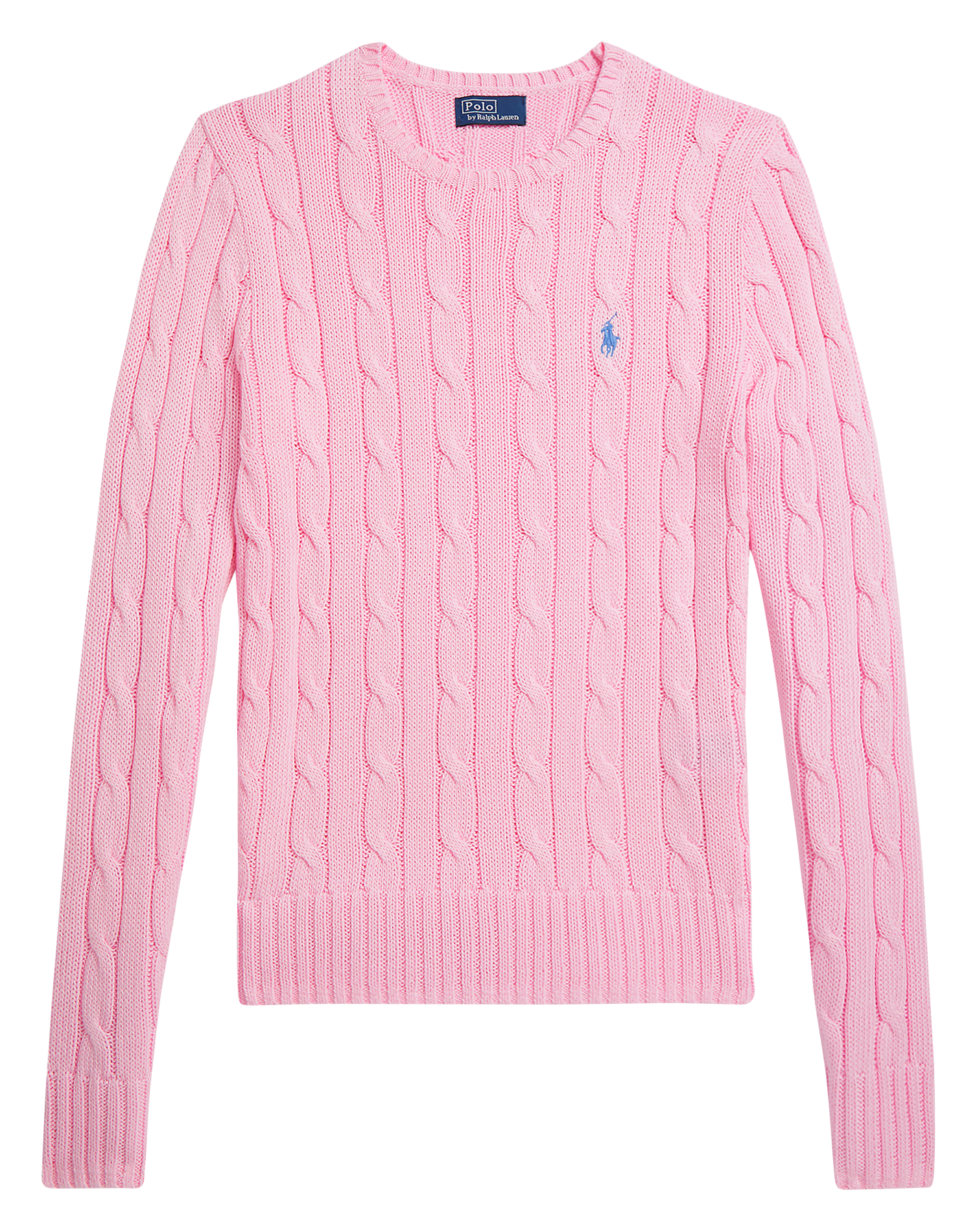 Pull moulant col rond en coton POLO RALPH LAUREN Rose