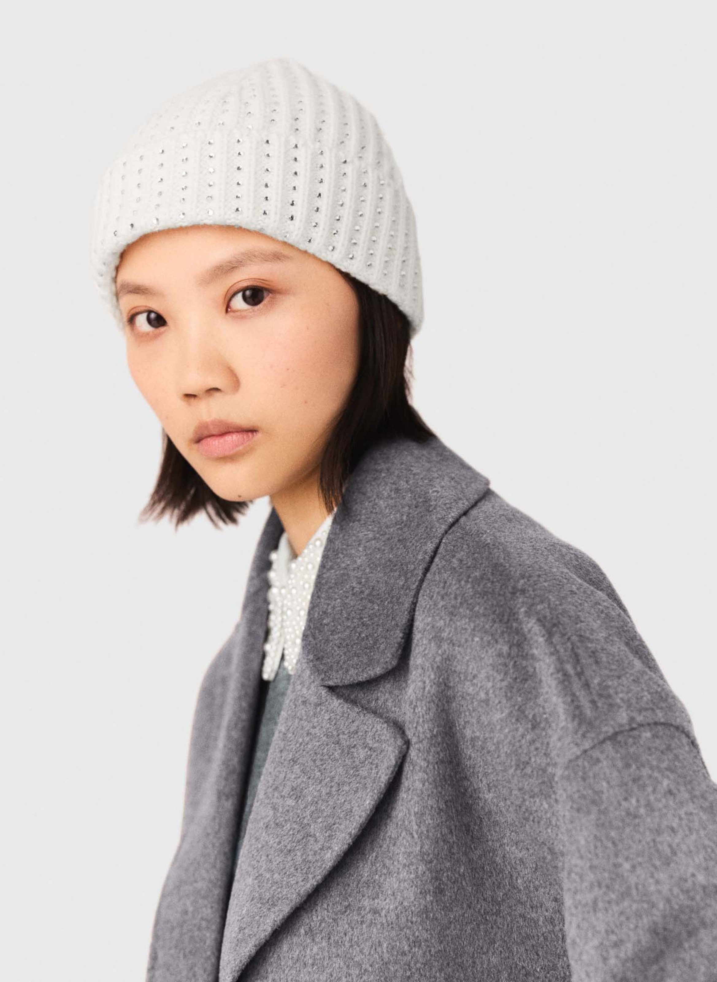 Effen muts van wol MAJE Beige