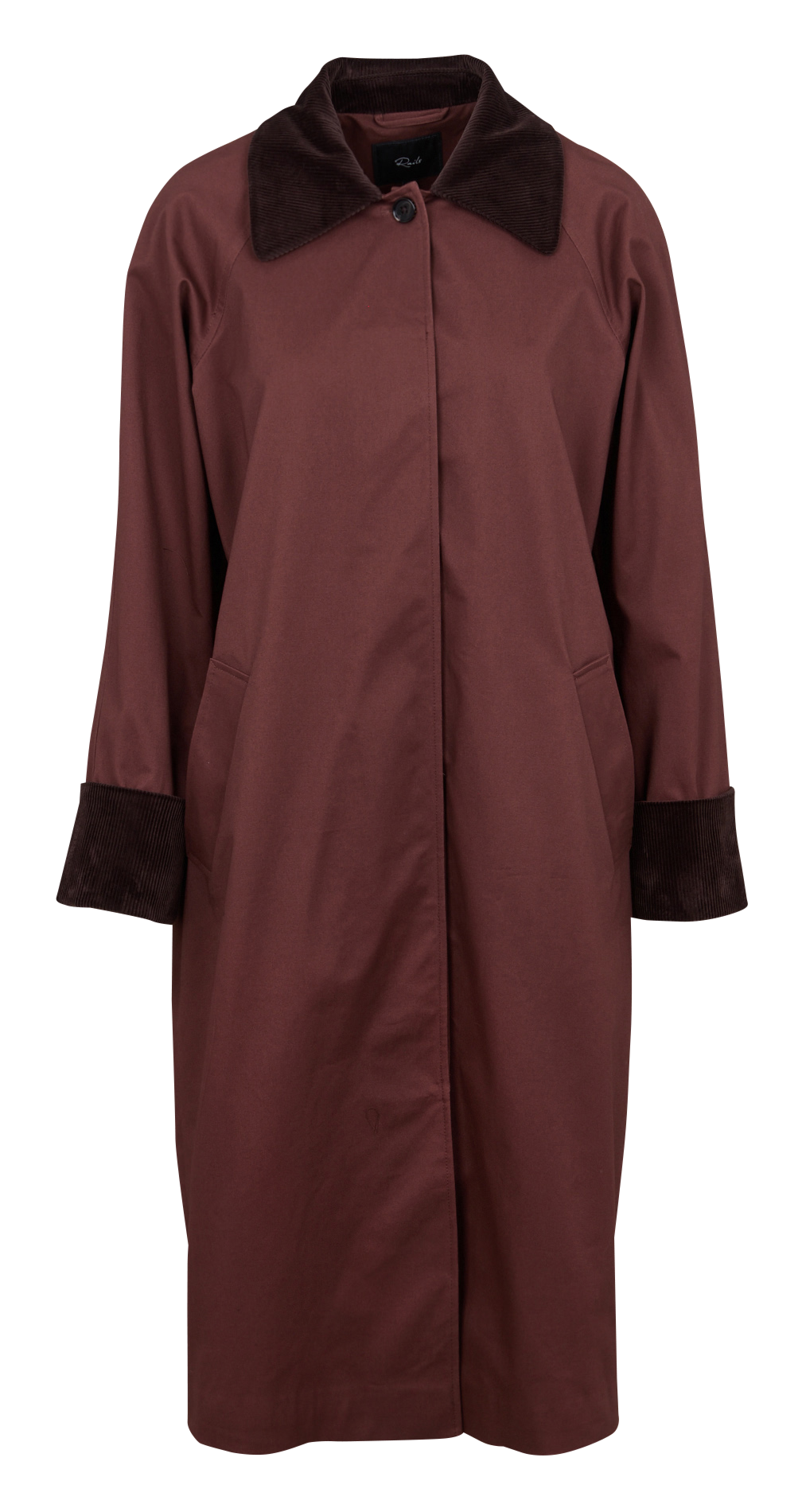 Manteau col classique en coton mélangé RAILS Marron