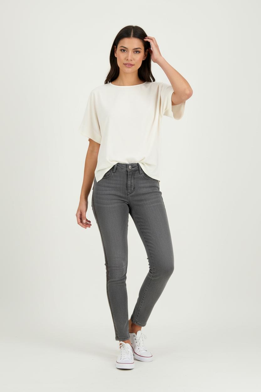 Cropped slim jeans with studs COMPTOIR DES COTONNIERS - Seconde main Grey