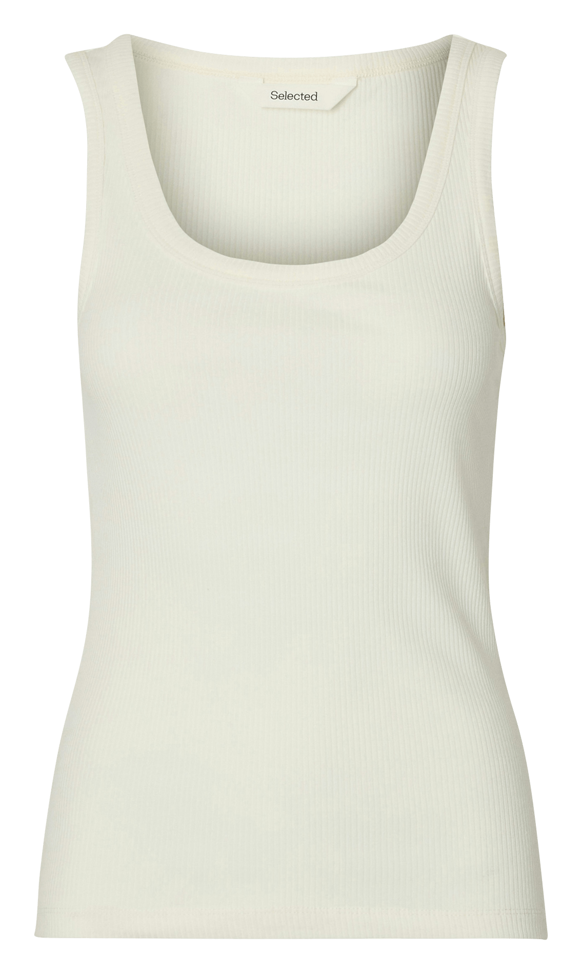 Débardeur droit col rond en coton bio mélangé SELECTED