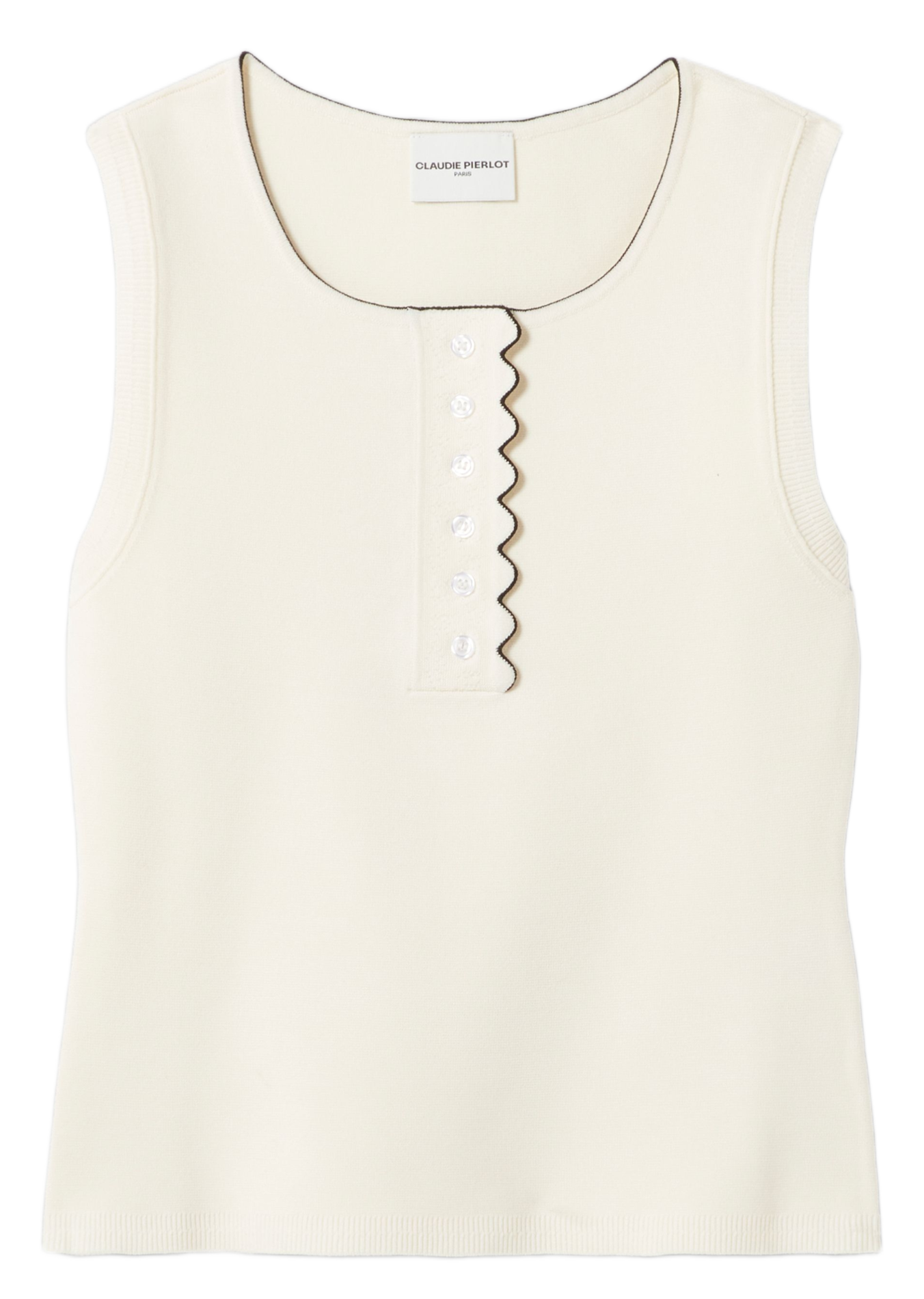 Top droit col rond en maille CLAUDIE PIERLOT Beige