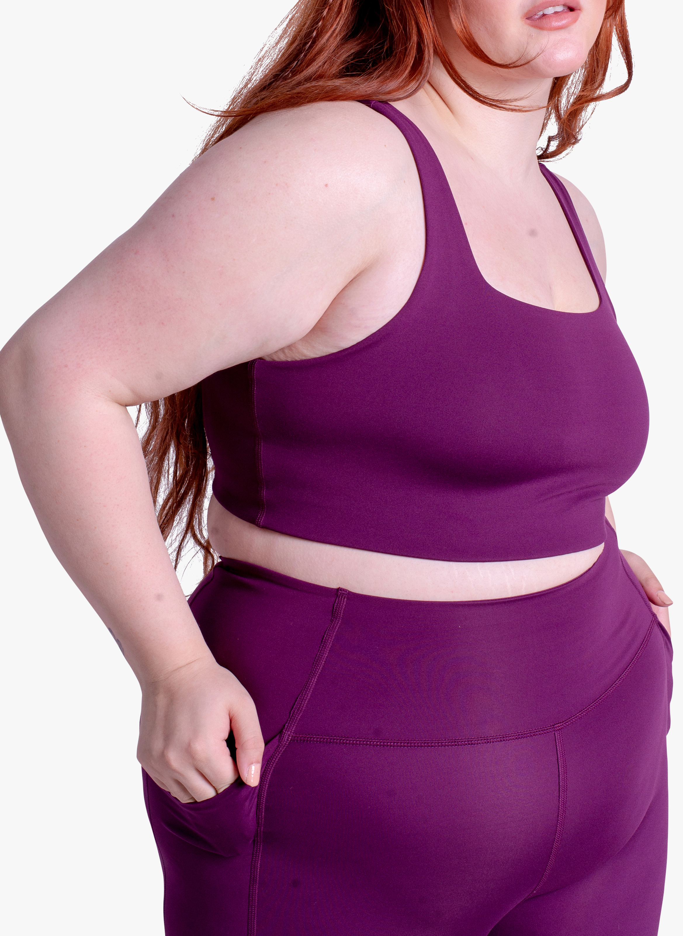 Brassière à encolure carré Tommy GIRLFRIEND COLLECTIVE Prune