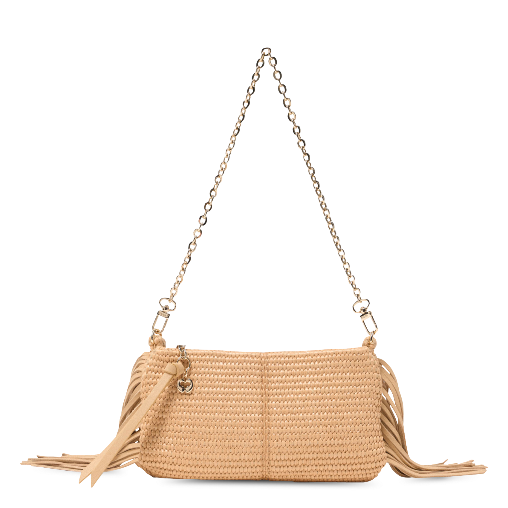 Pochette à franges MAJE Beige