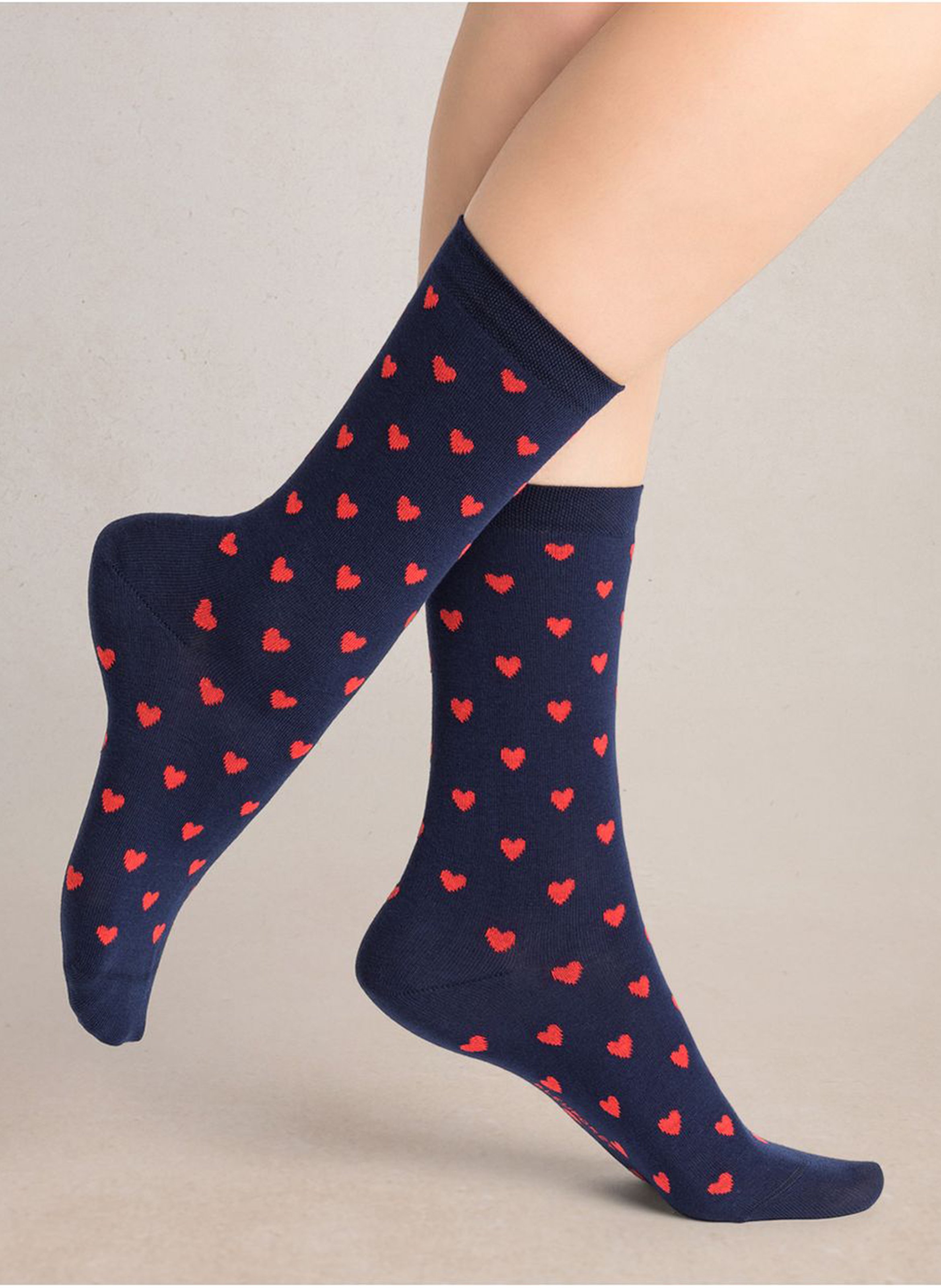 Chaussettes à coeurs en coton mélangé BLEUFORET Bleu