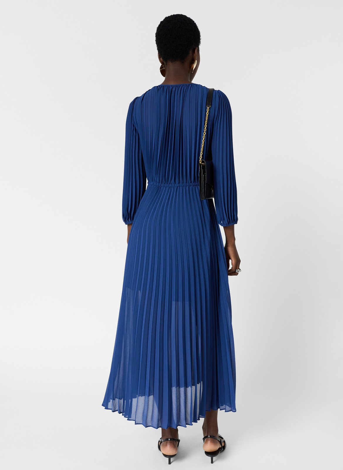 Robe longue cache-cœur plissée GERARD DAREL Bleu