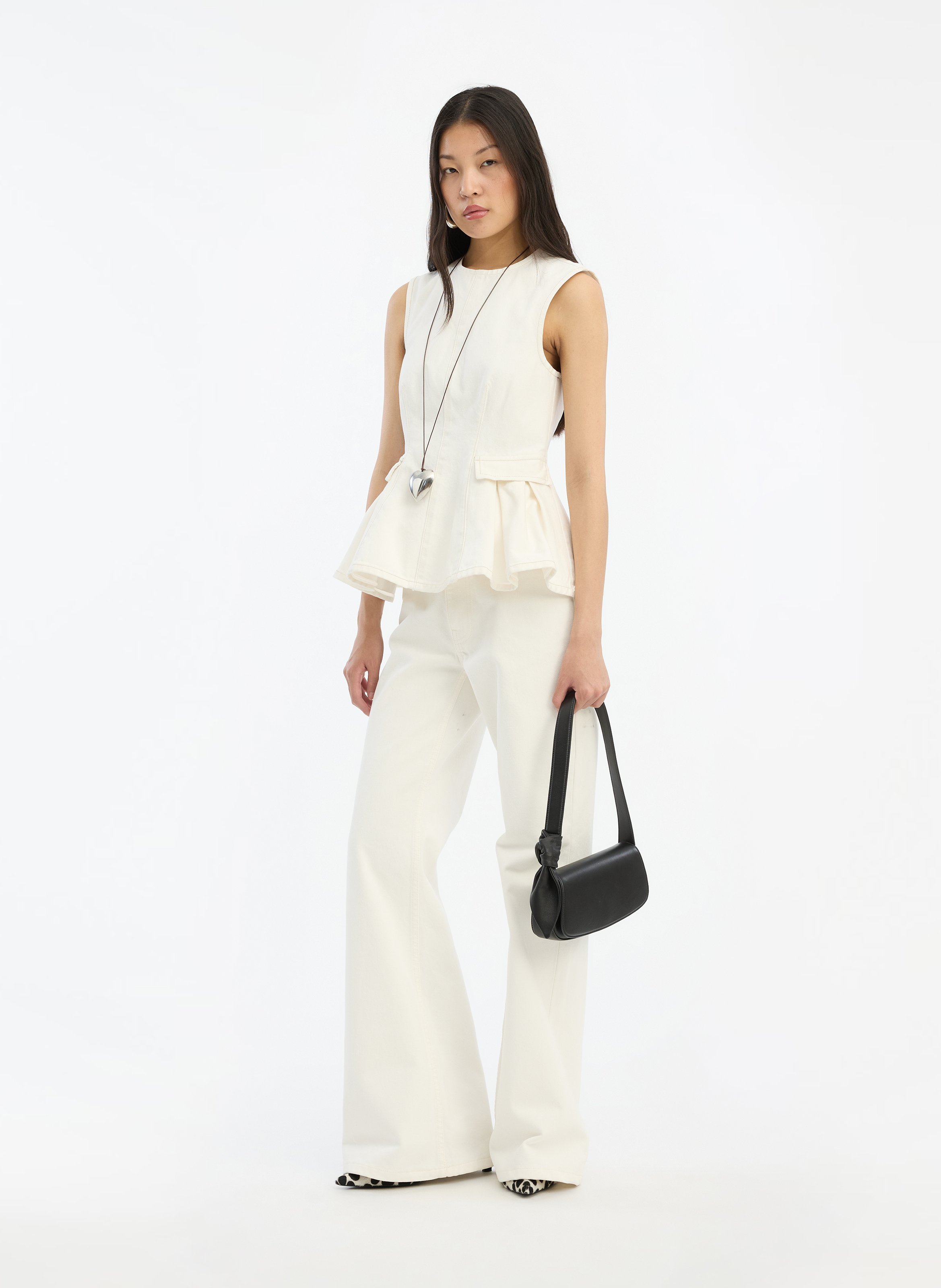 Top sans manches en coton bio ROTATE Blanc