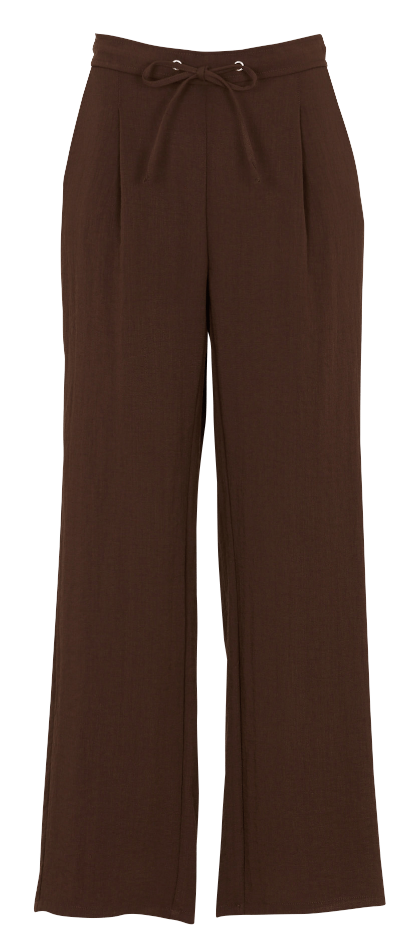 High-waisted wide leg fluid pants Brown