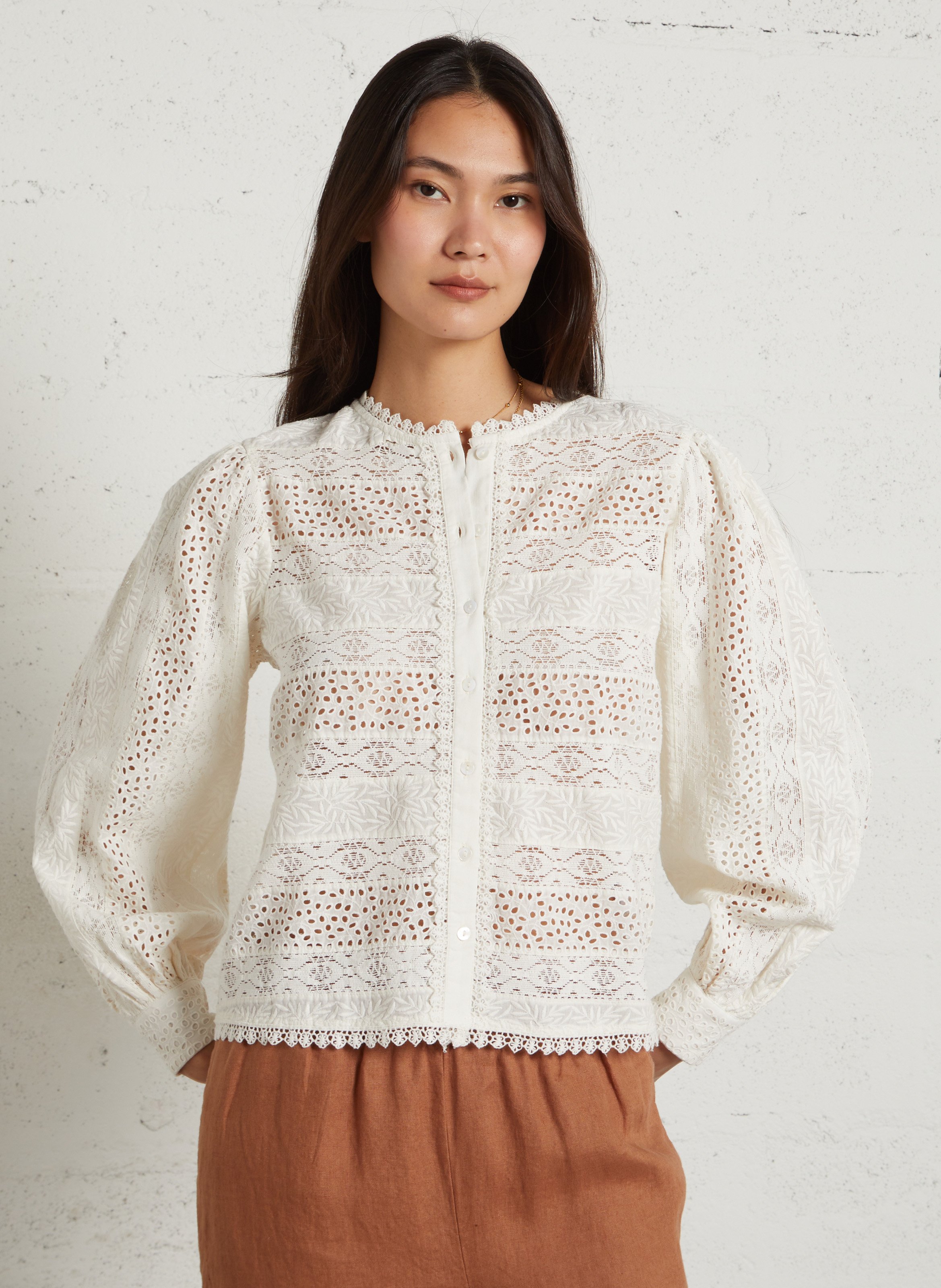 Geborduurde blouse MAISON 123 Wit