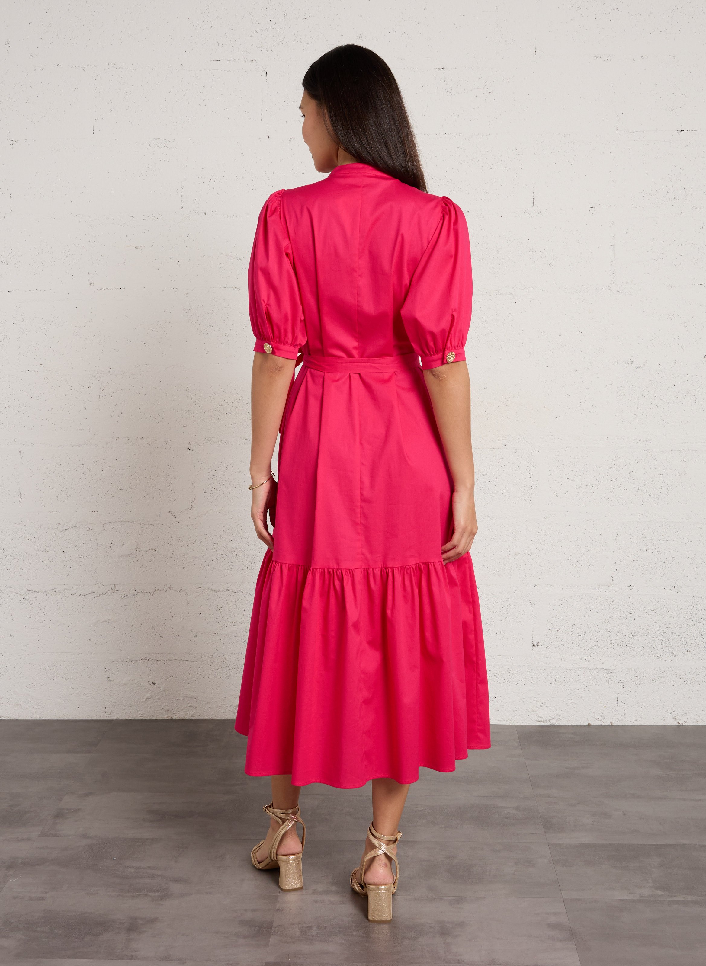 Robe longue à rayures ELISE CHALMIN Rose
