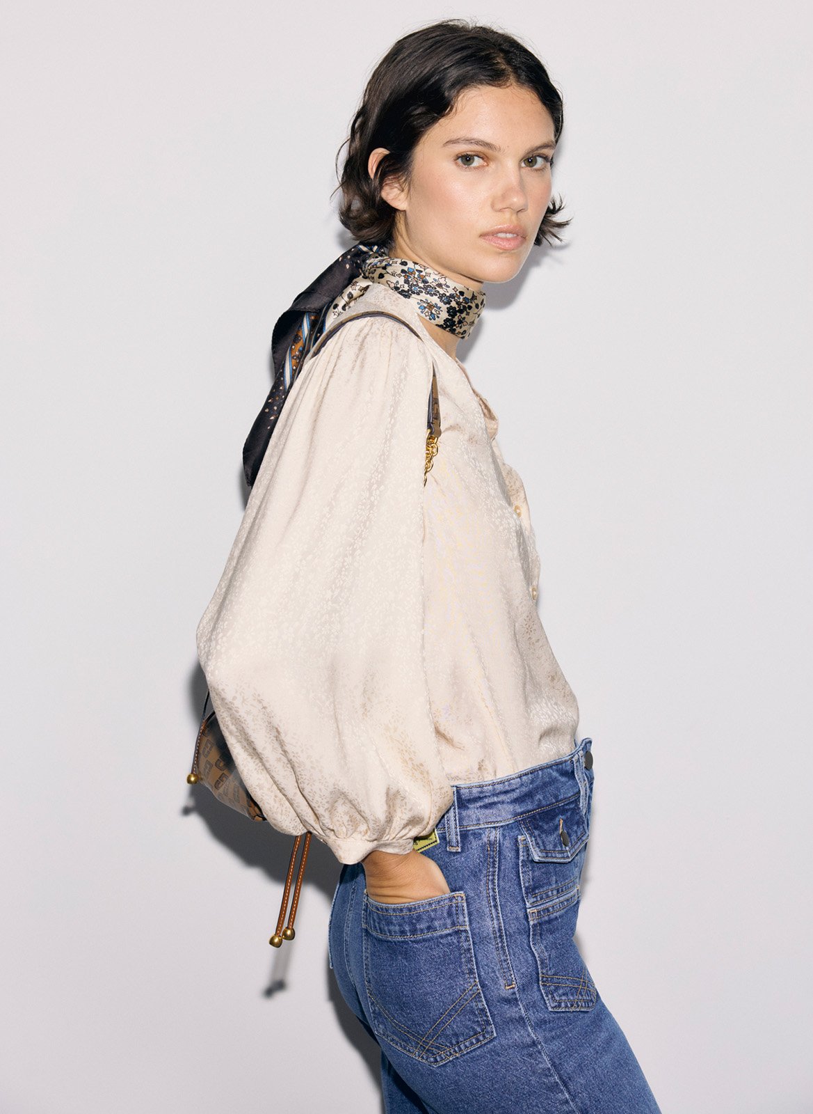 Fließende Bluse mit Jacquardmuster GERARD DAREL Beige