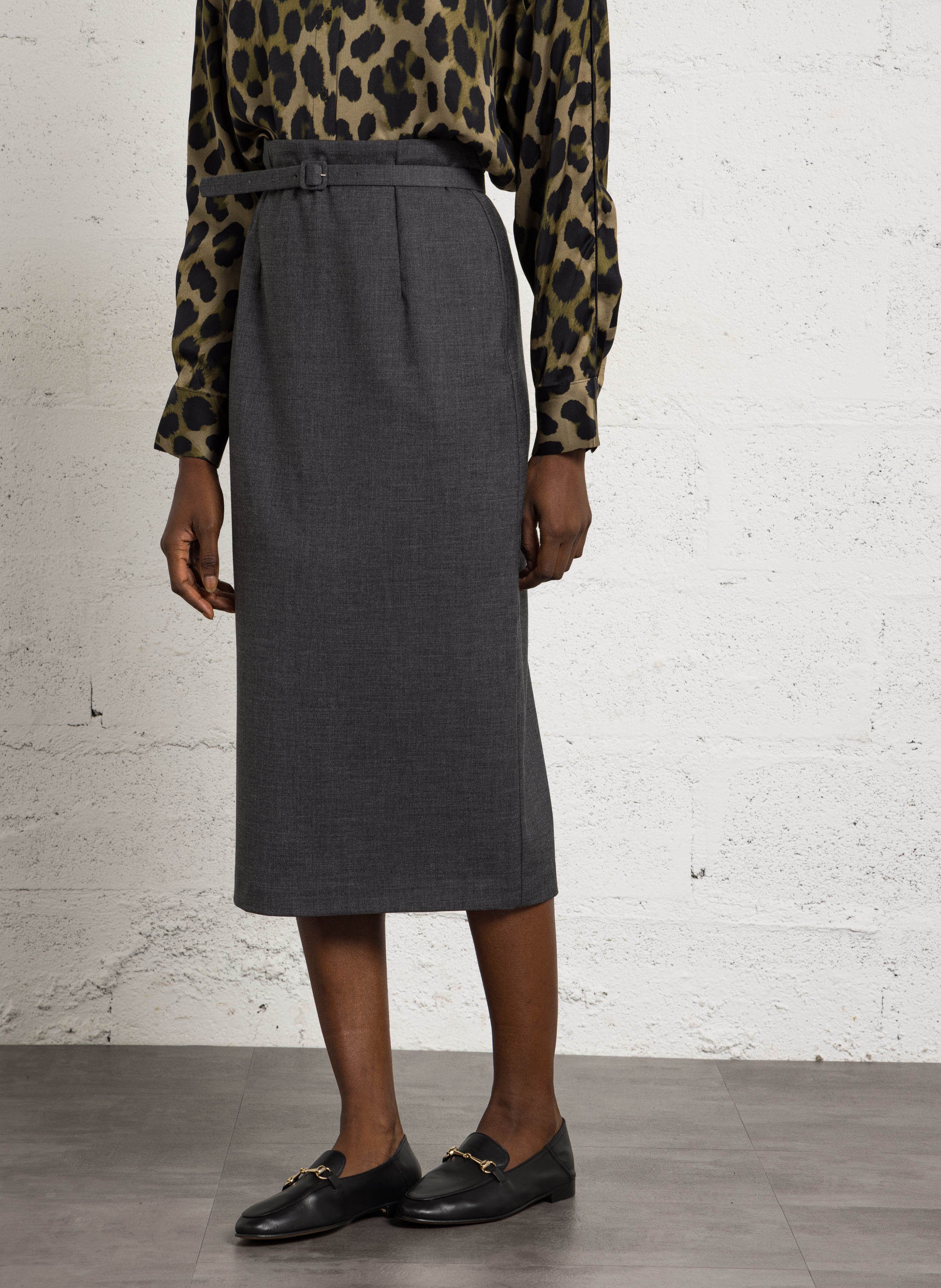 Jupe midi droite  IMPERIAL Gris