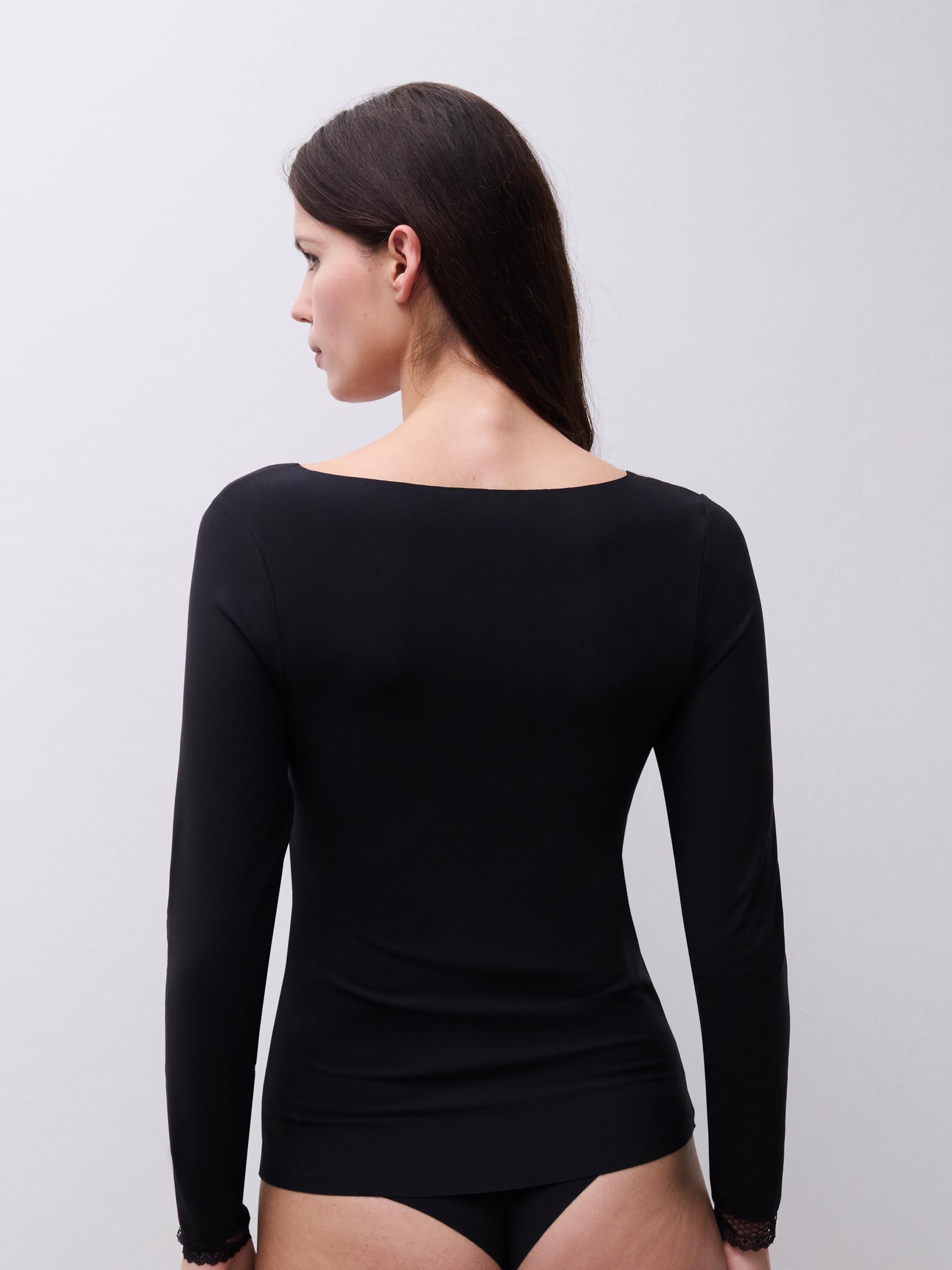 Long-sleeve lace t-shirt CHANTELLE Black