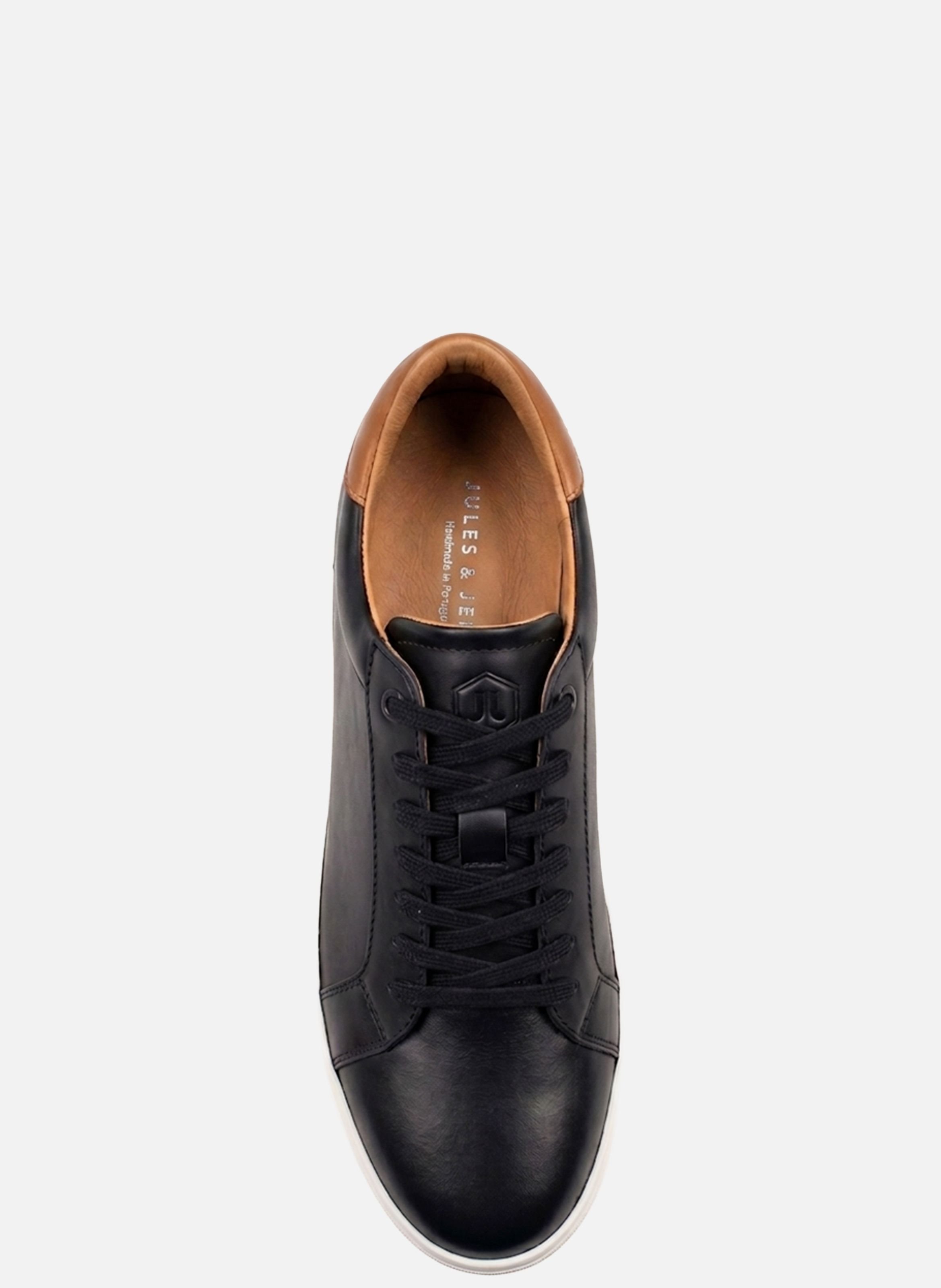 Tennis lacet homme cuir JULES & JENN Noir