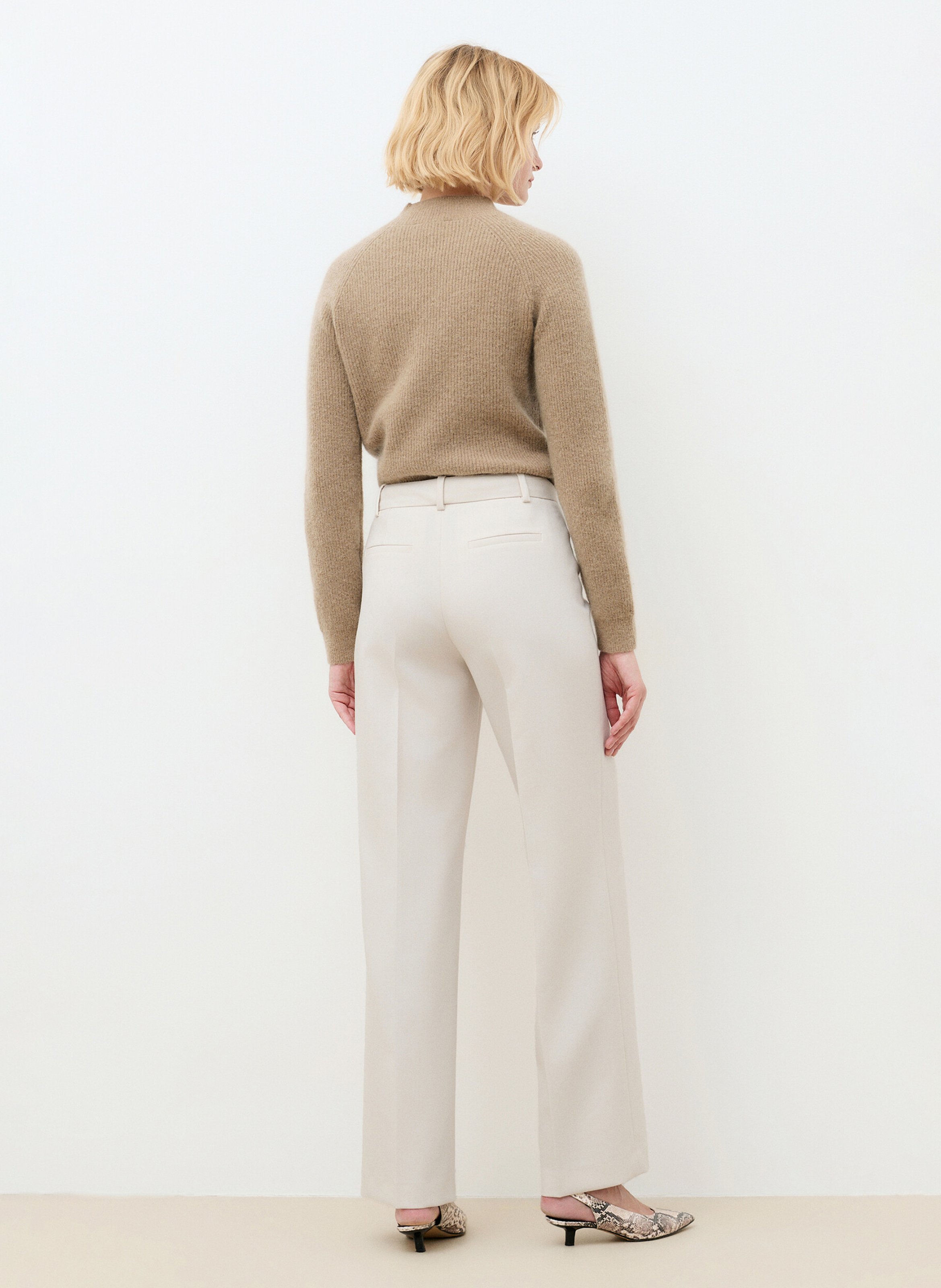 Pantalon droit uni CAROLL Beige