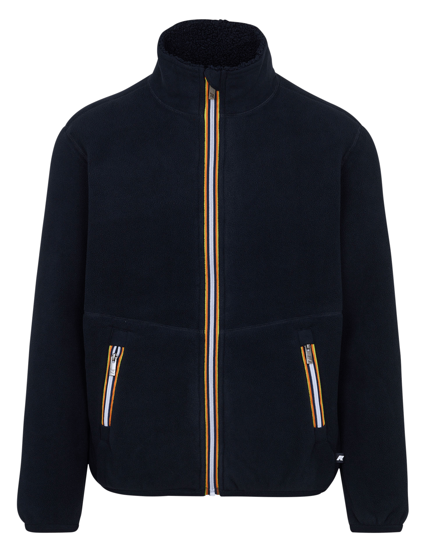 Straight-cut sherpa zip-up fleece with stand-up collar K-WAY Blue