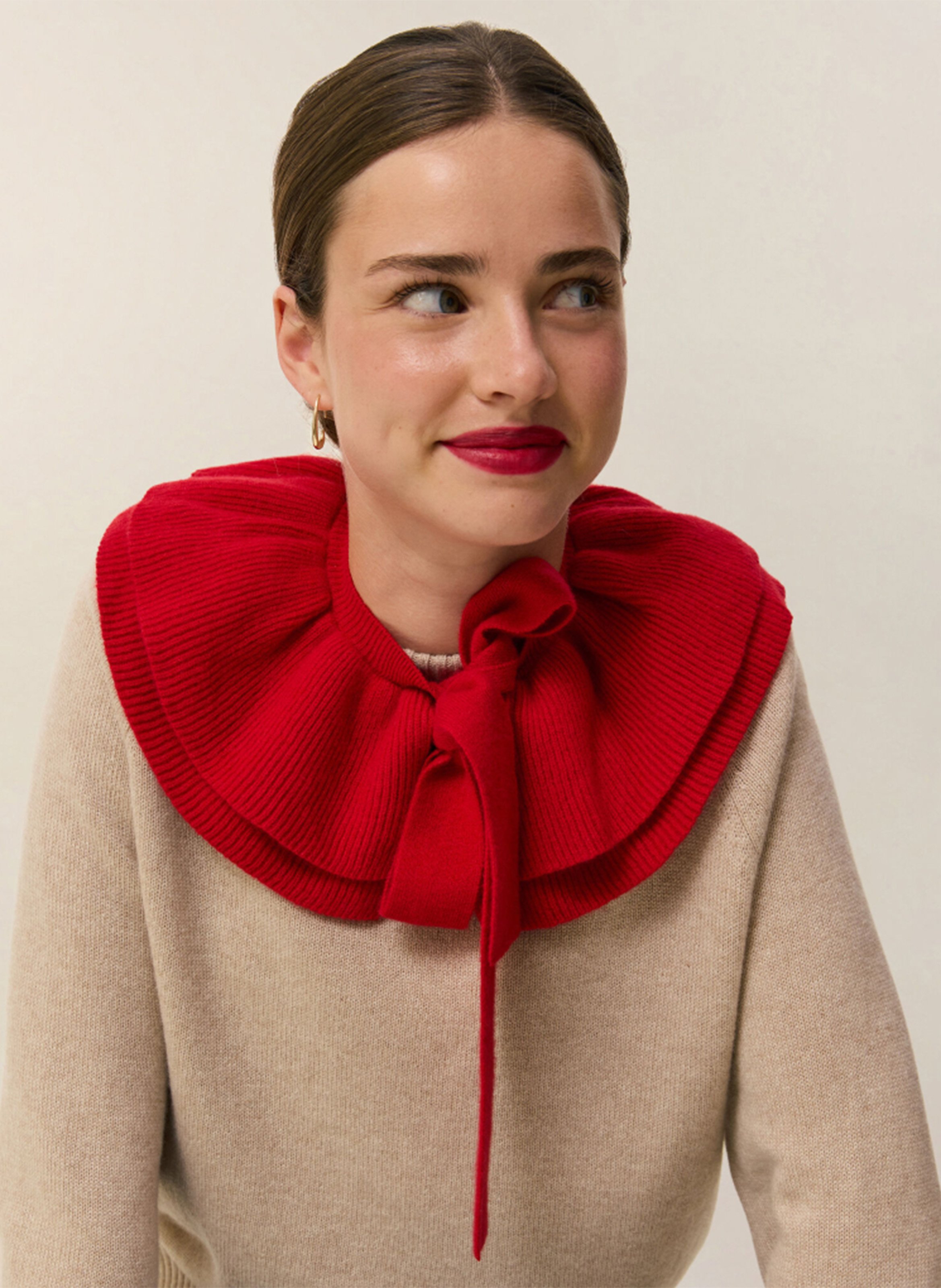 Col à nouer en cachemire HIRCUS Rouge