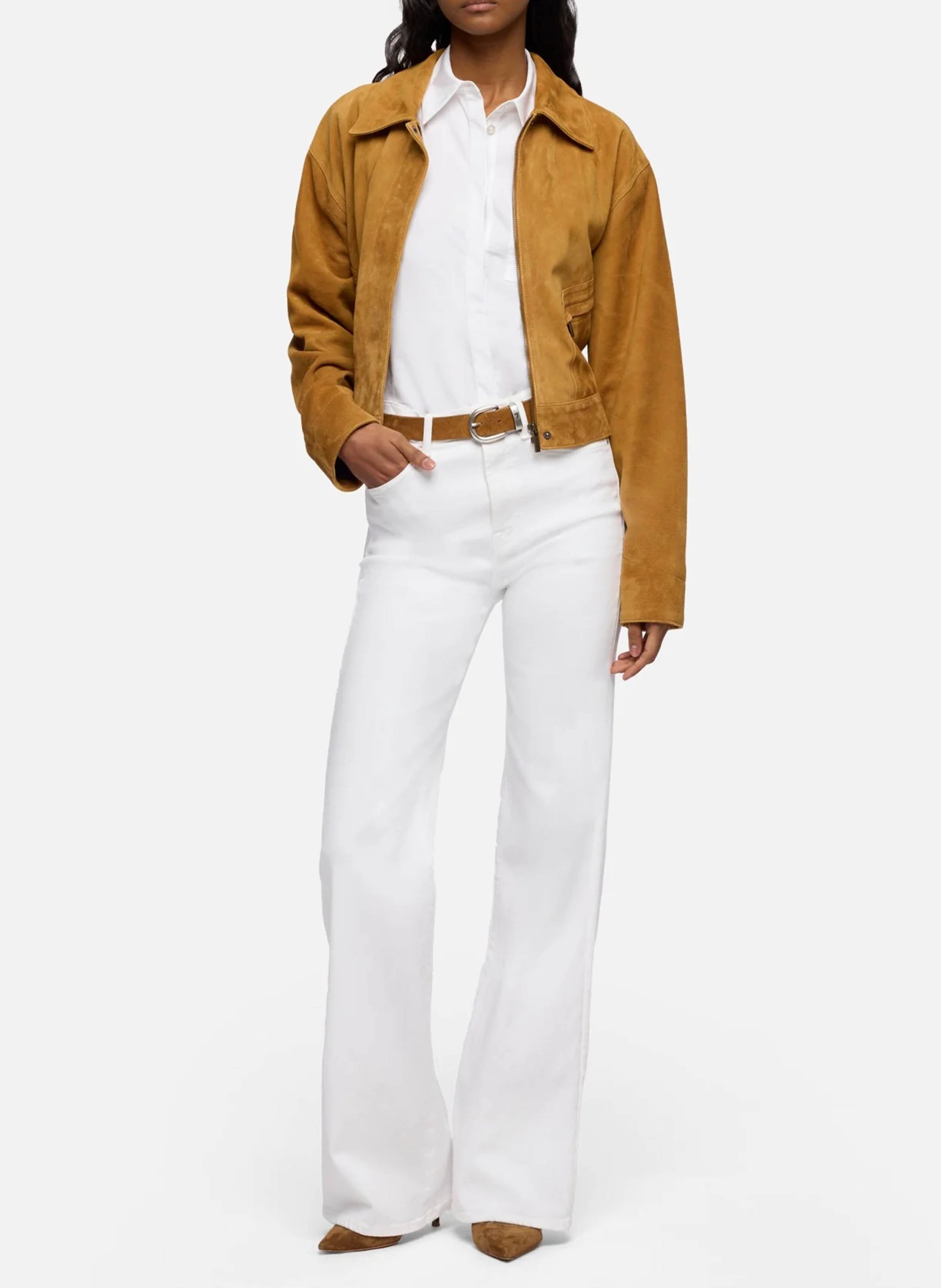 Jean flare taille haute uni 7 FOR ALL MANKIND Blanc