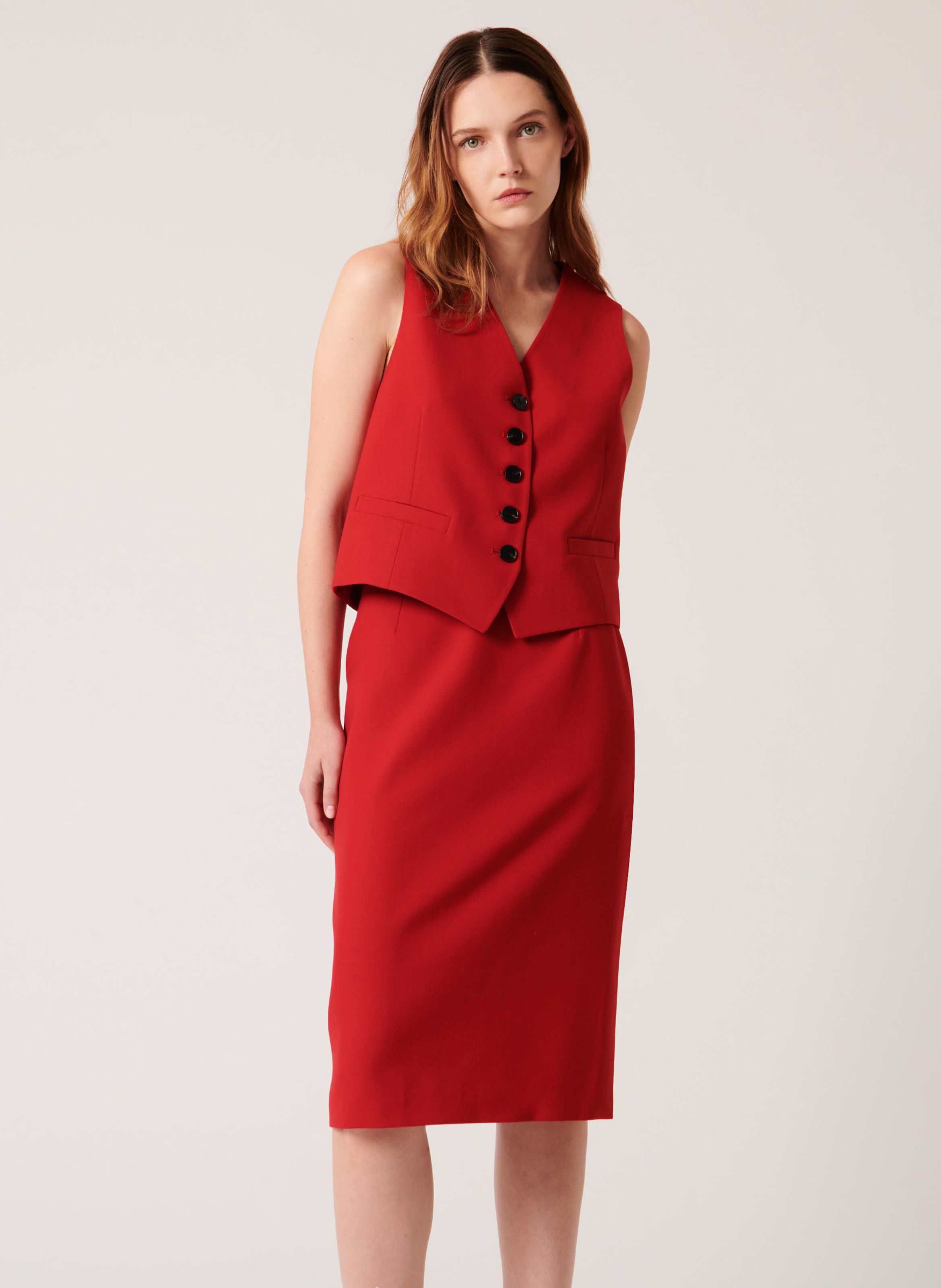 Jupe midi online rouge