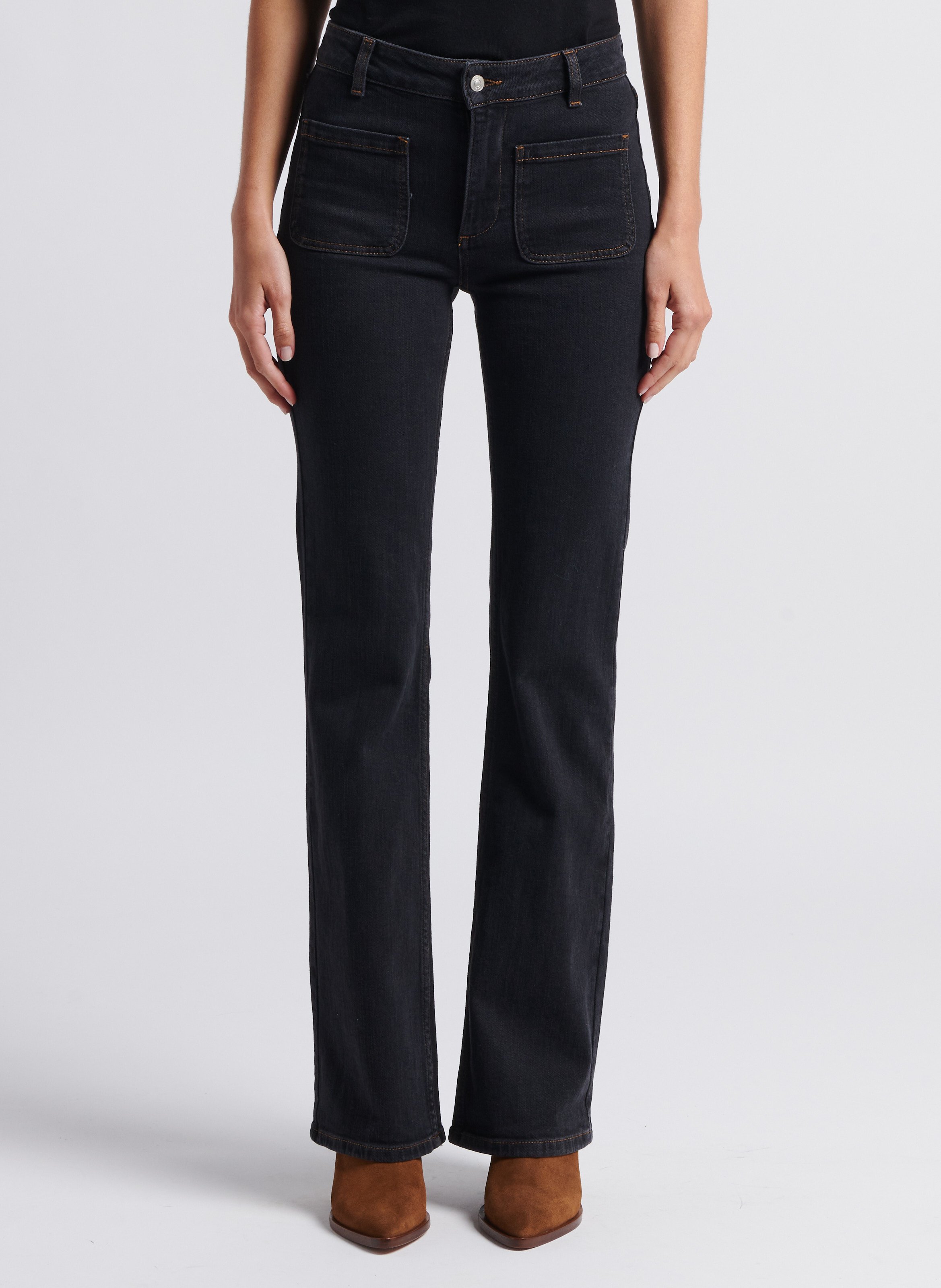 Pantalon boot-cut en jean BA&SH Noir