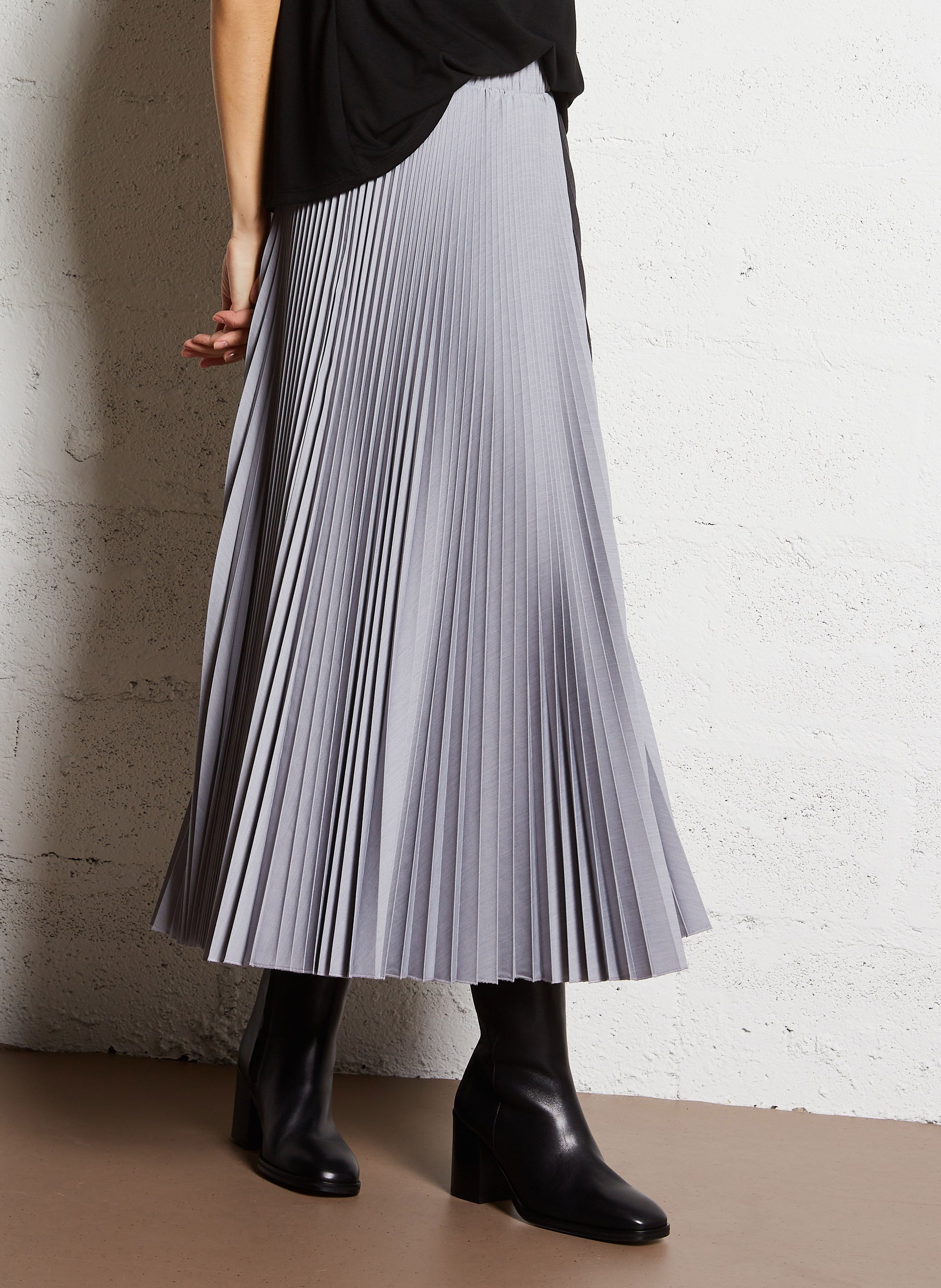 Jupe longue plissée IMPERIAL Argent