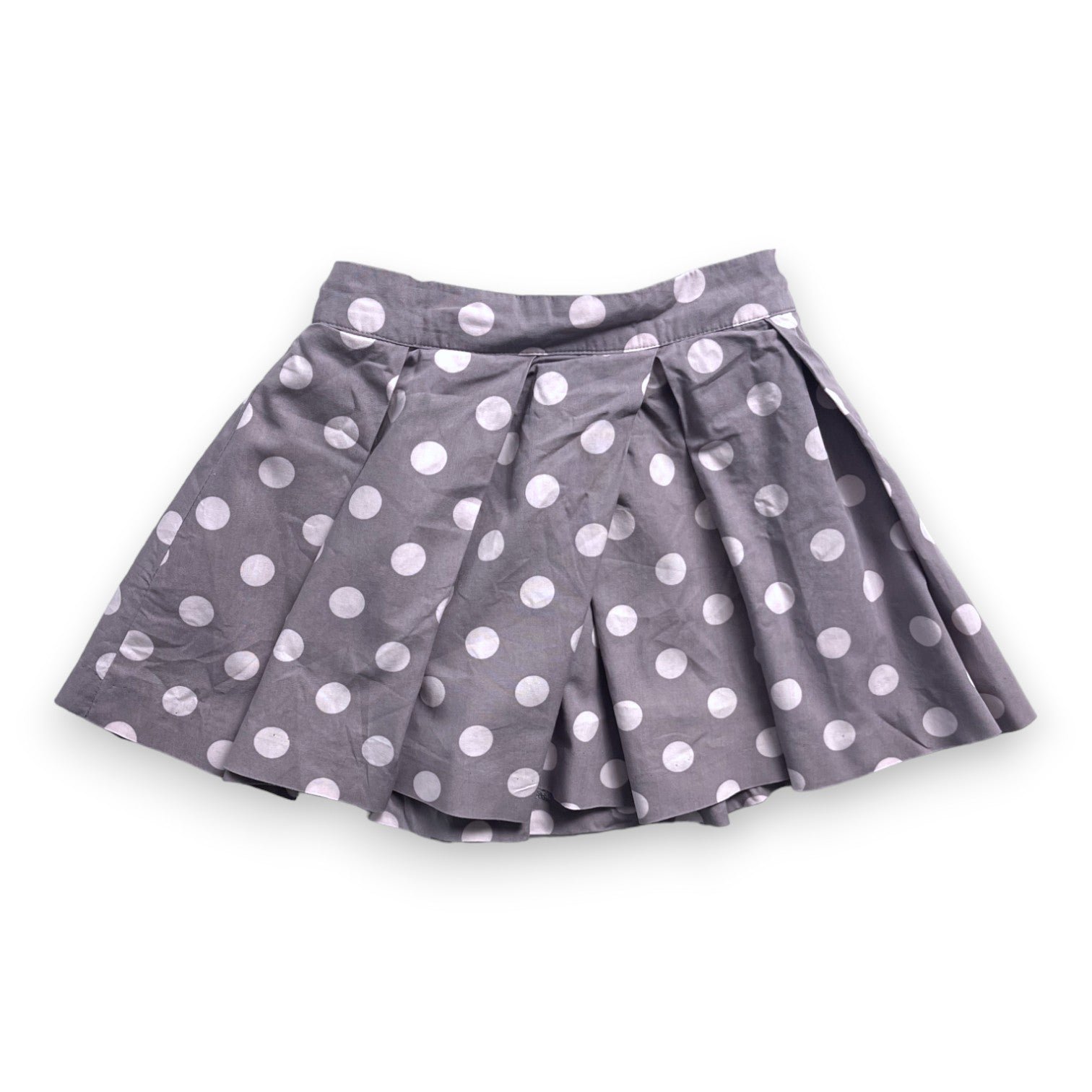 Jupe Fille Crazy 8 – Grise à Pois Roses, Taille 8, Coton Brossé, Très Bon état