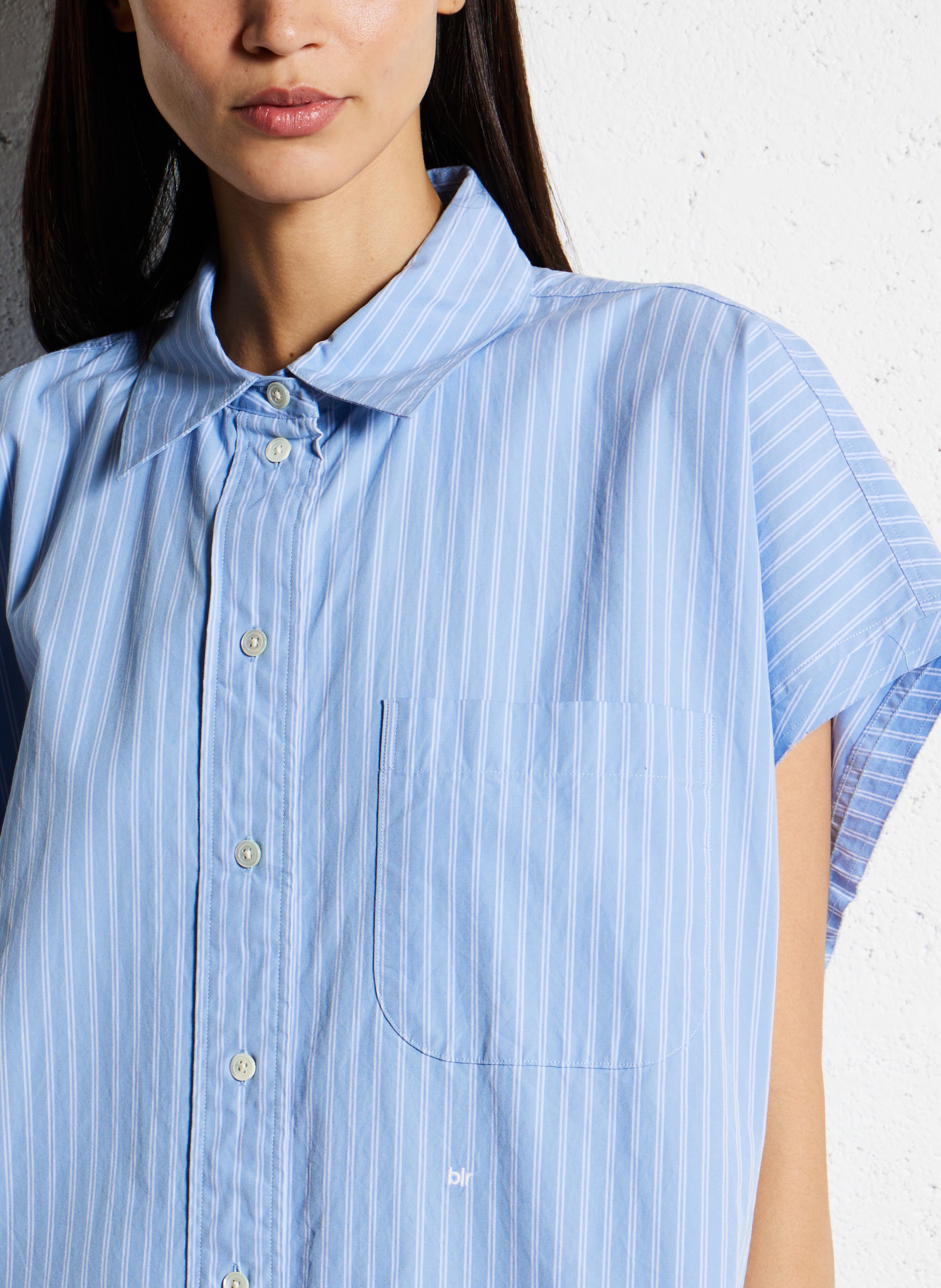 Robe midi en coton rayé BELLEROSE Bleu