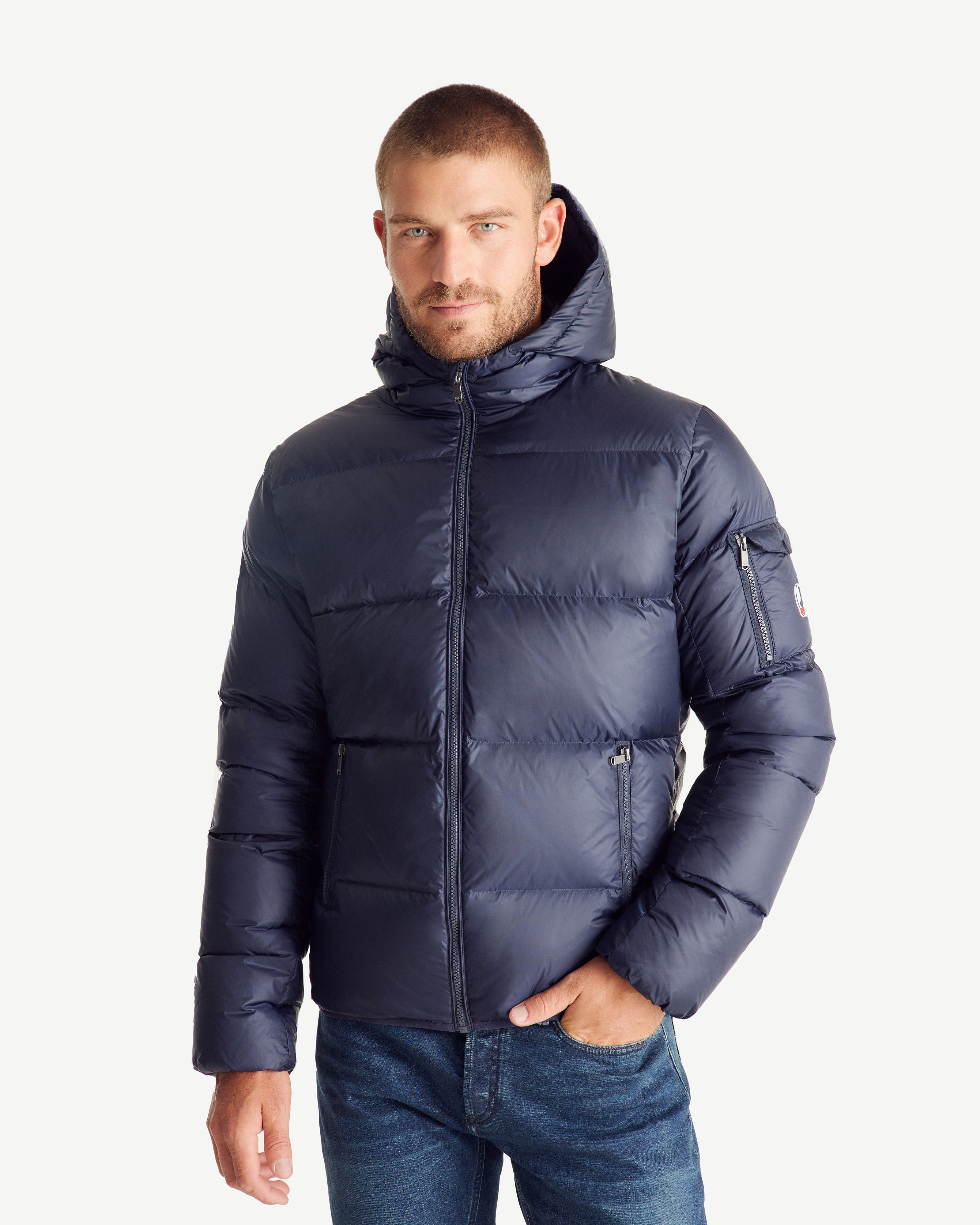 Java hooded puffer jacket for extreme cold JOTT Blue