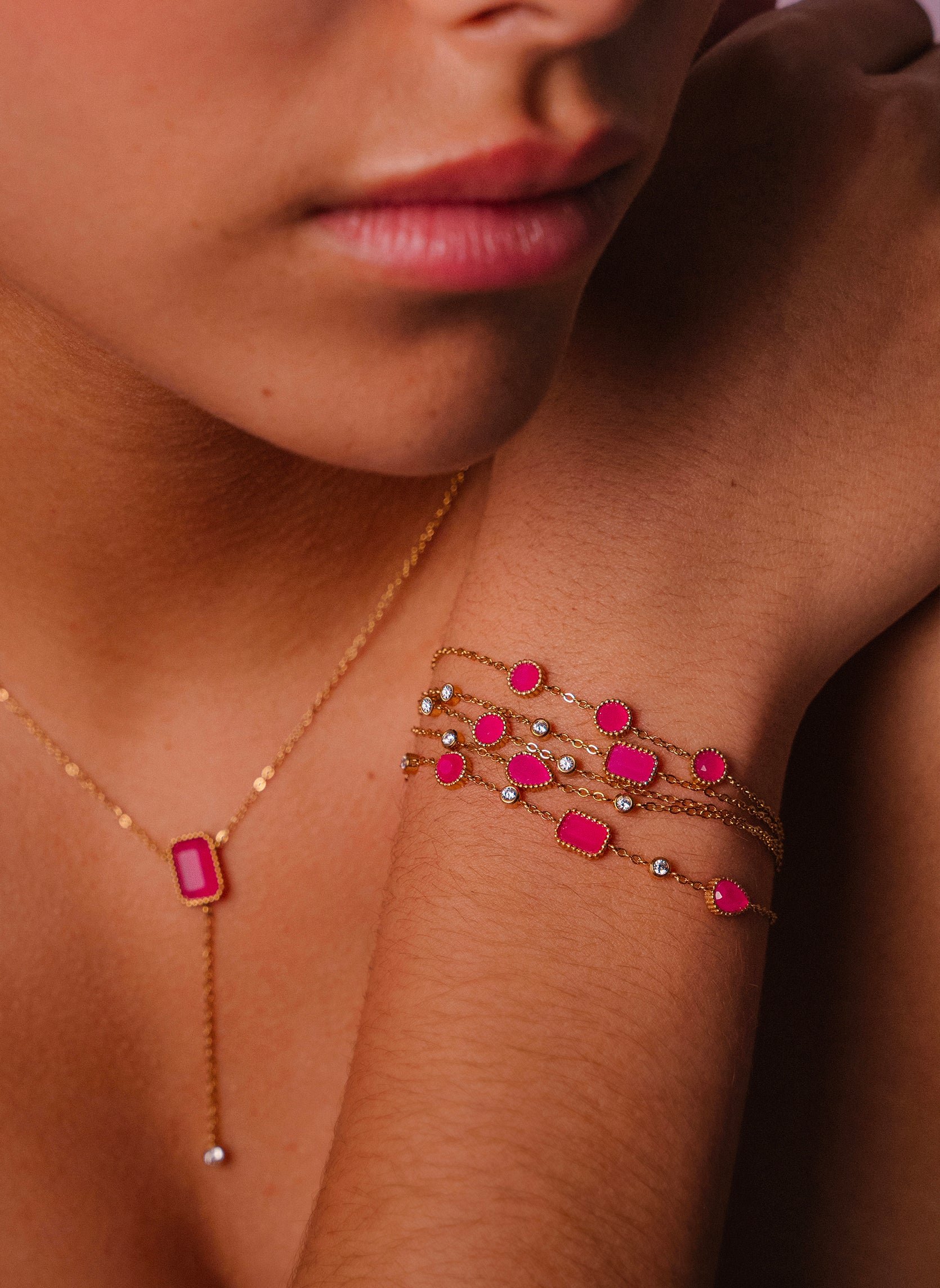 Chain bracelet Agape AEC Paris Pink