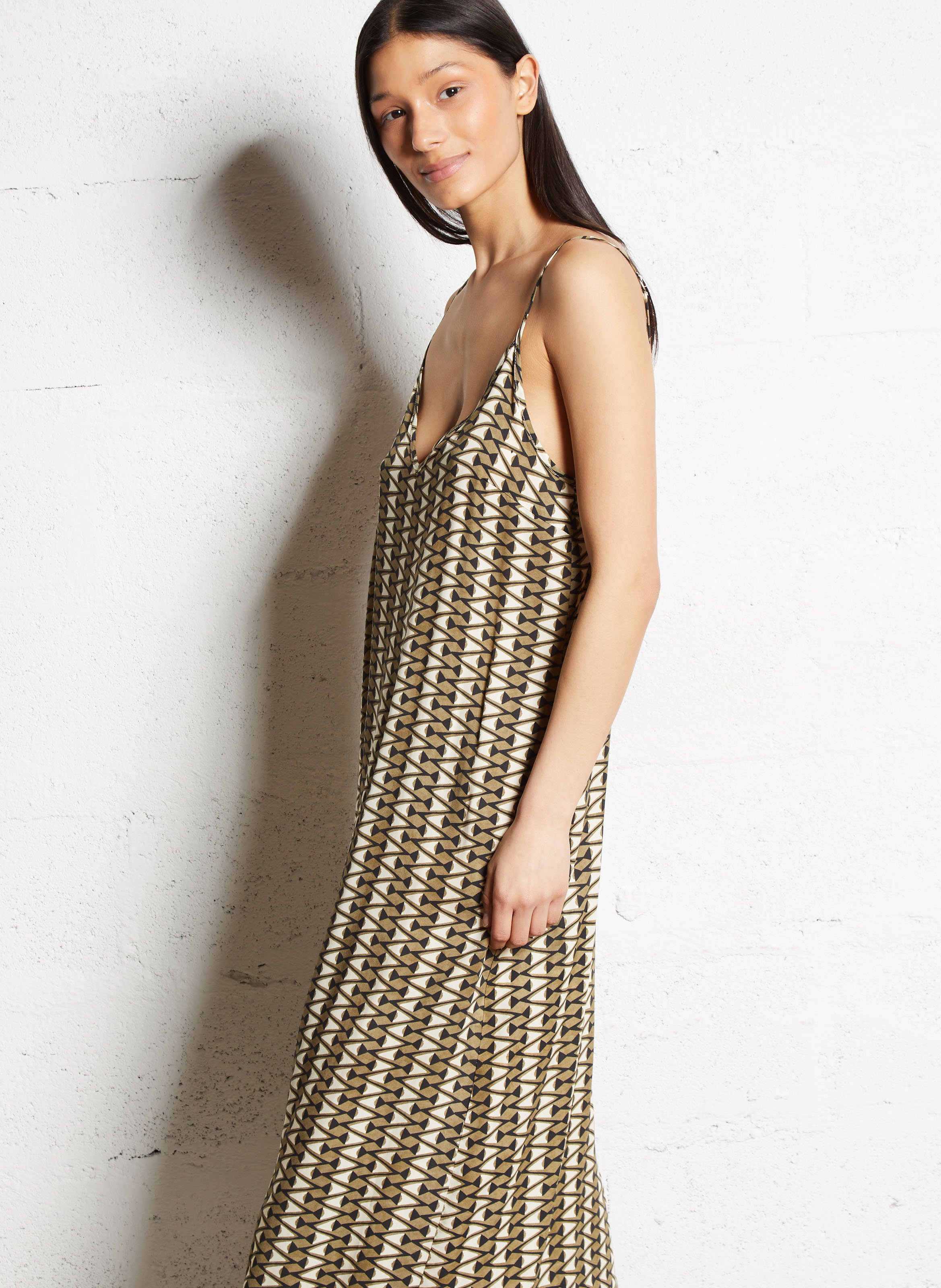 Robe midi col V PLEASE Multicolore