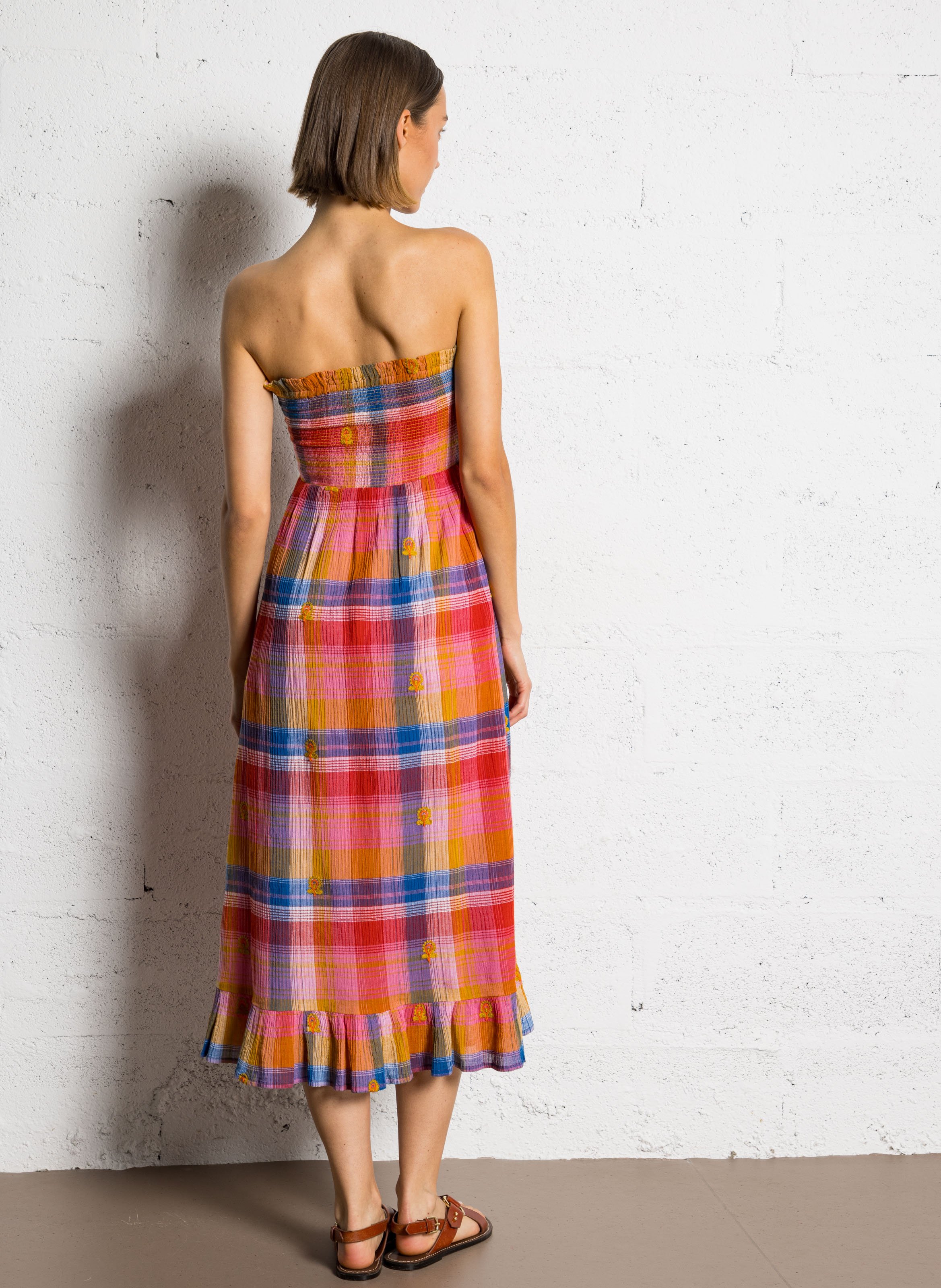 Robe midi bustier en coton M.A.B.E Multicolore