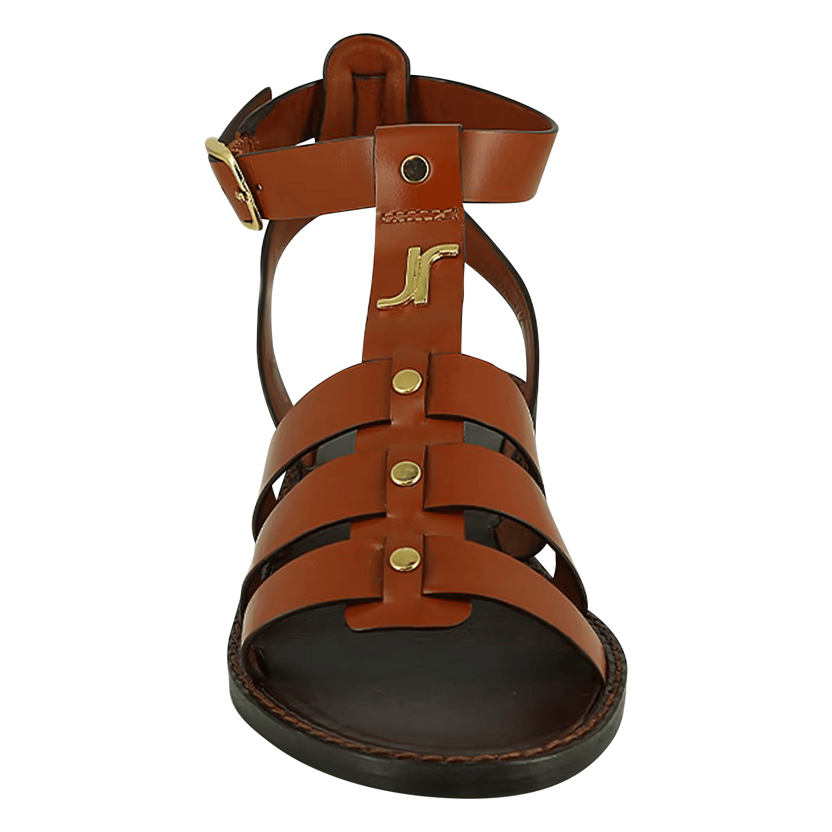Aouda flat leather sandals JONAK Brown