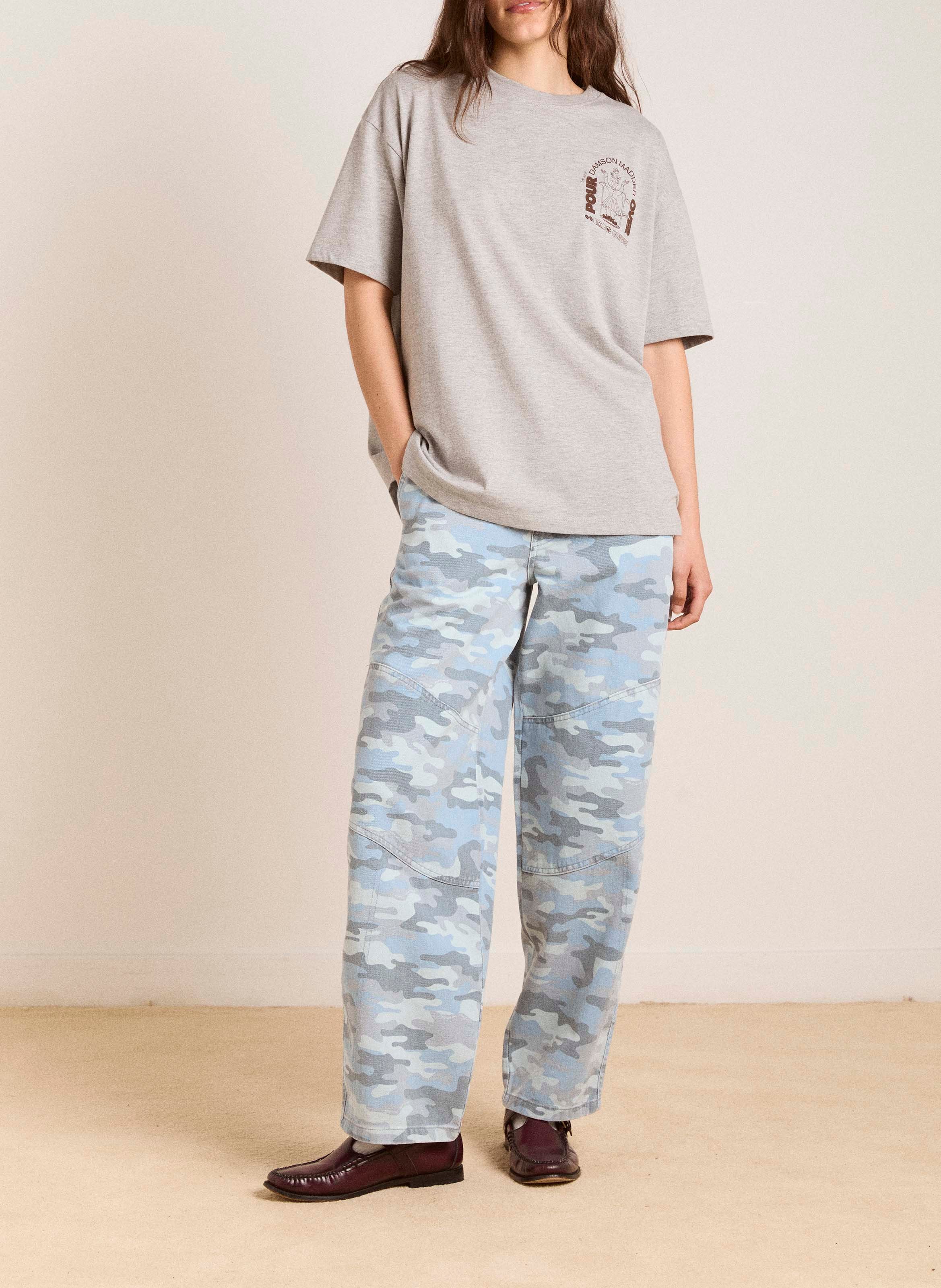 Round-neck organic cotton T-shirt DAMSON MADDER Grey