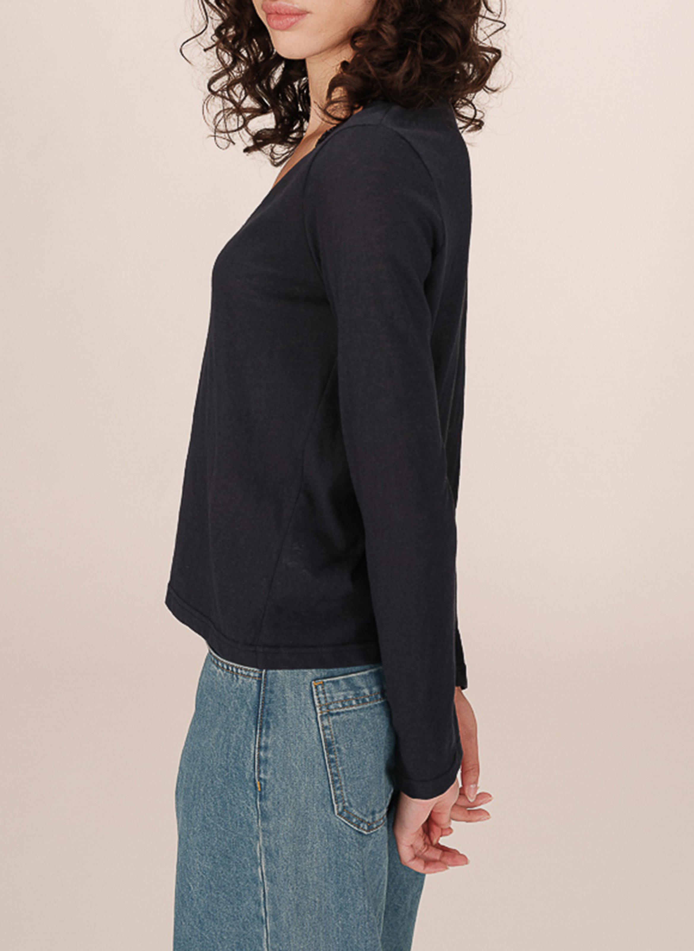 Deep-V two-tone sweater GRACE ET MILA Blue