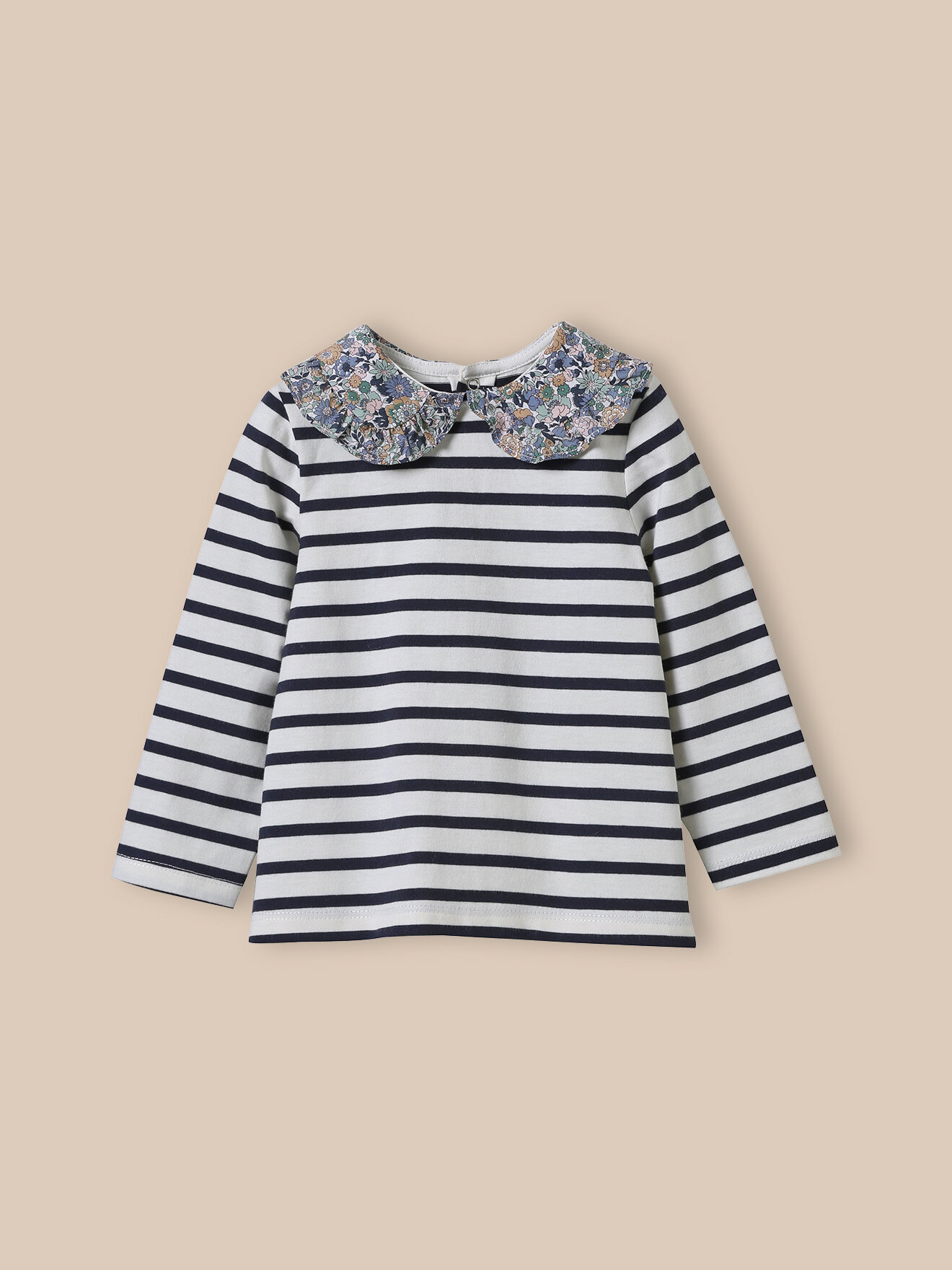 Organic cotton Liberty fabric T-shirt CYRILLUS Beige