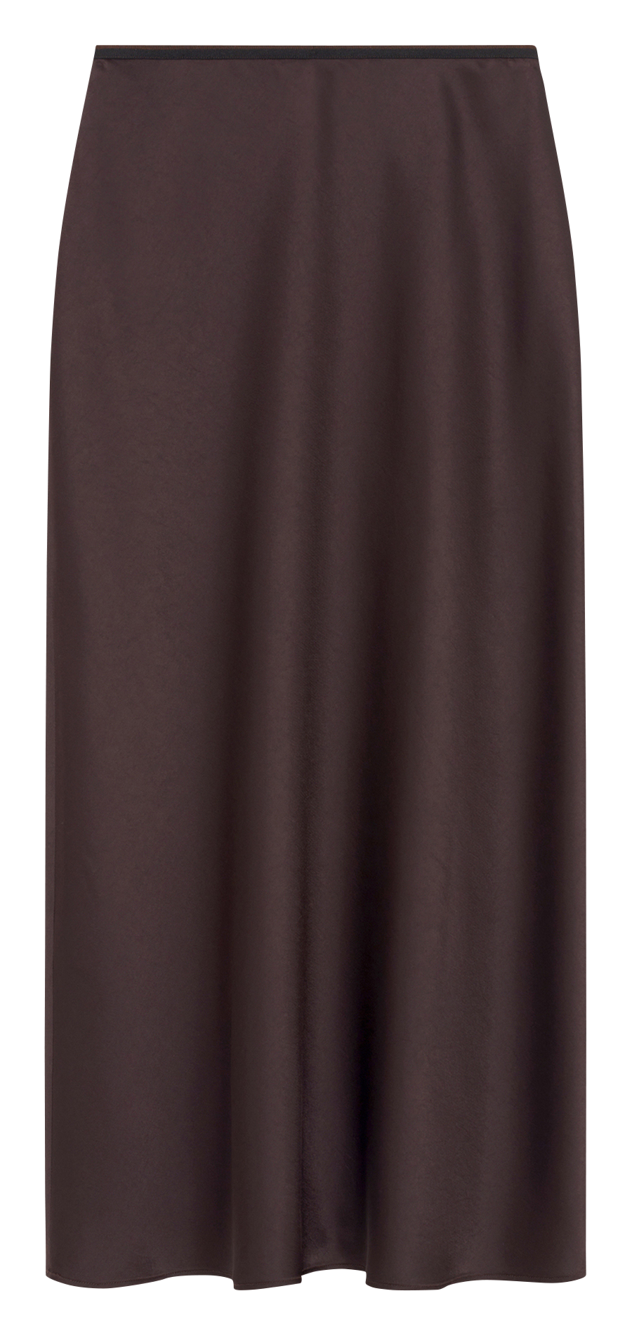 Long satin skirt PABLO Brown