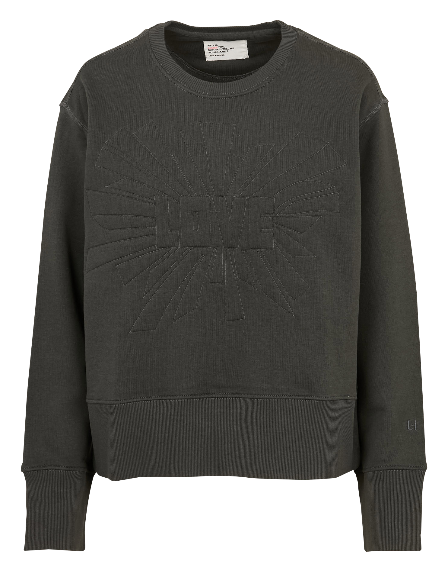 Sweater met ronde hals | biokatoenblend LEON & HARPER Grijs