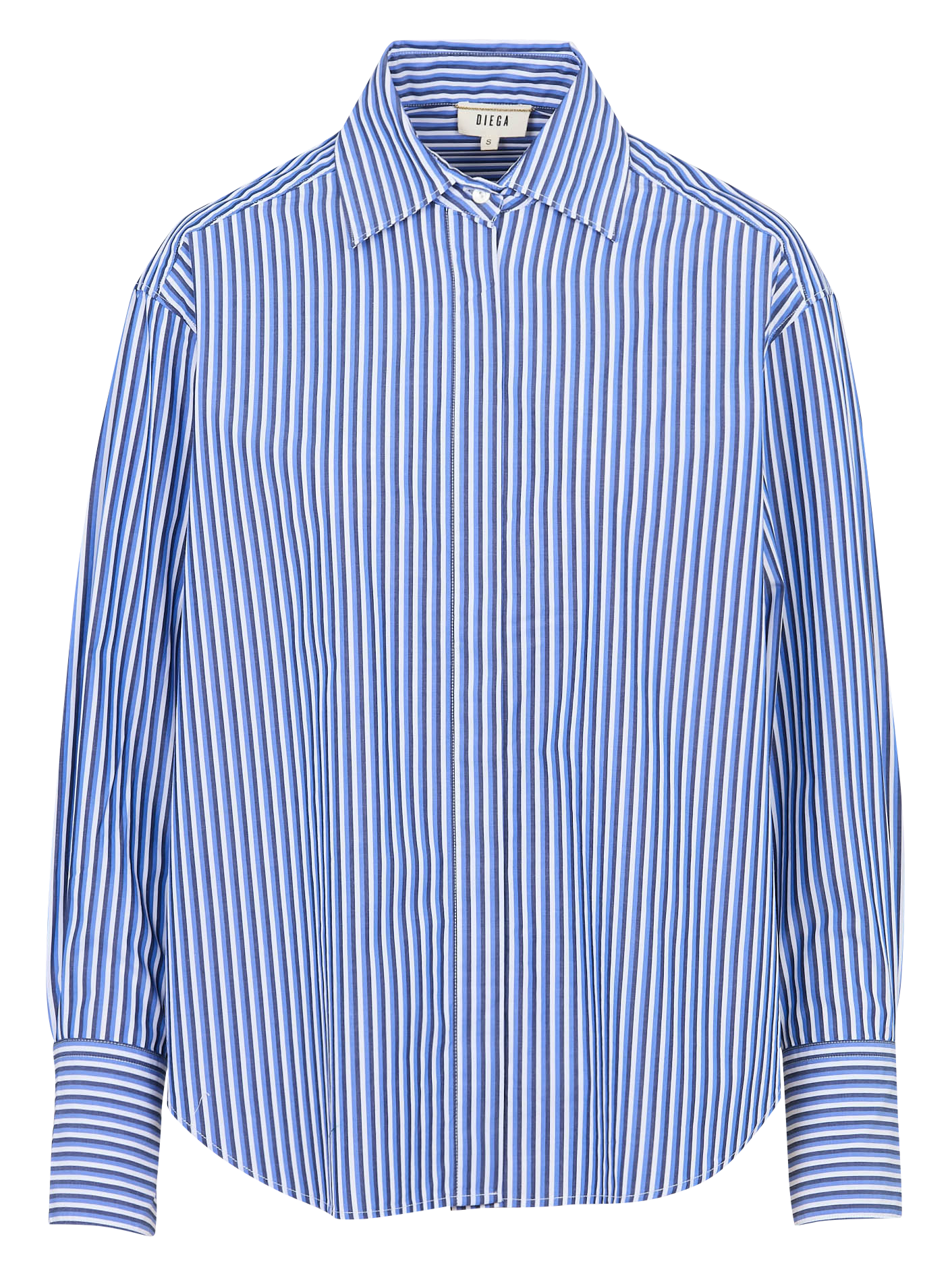 Chemise ample col classique rayée en coton DIEGA Blanc