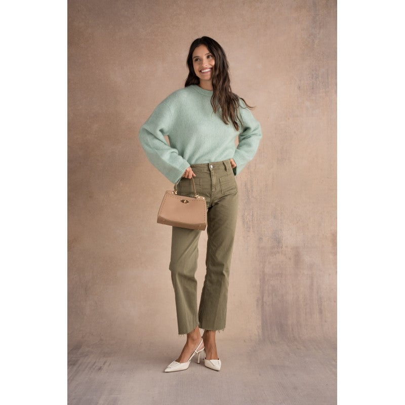 Handbag - cowhide leather POURCHET Brown