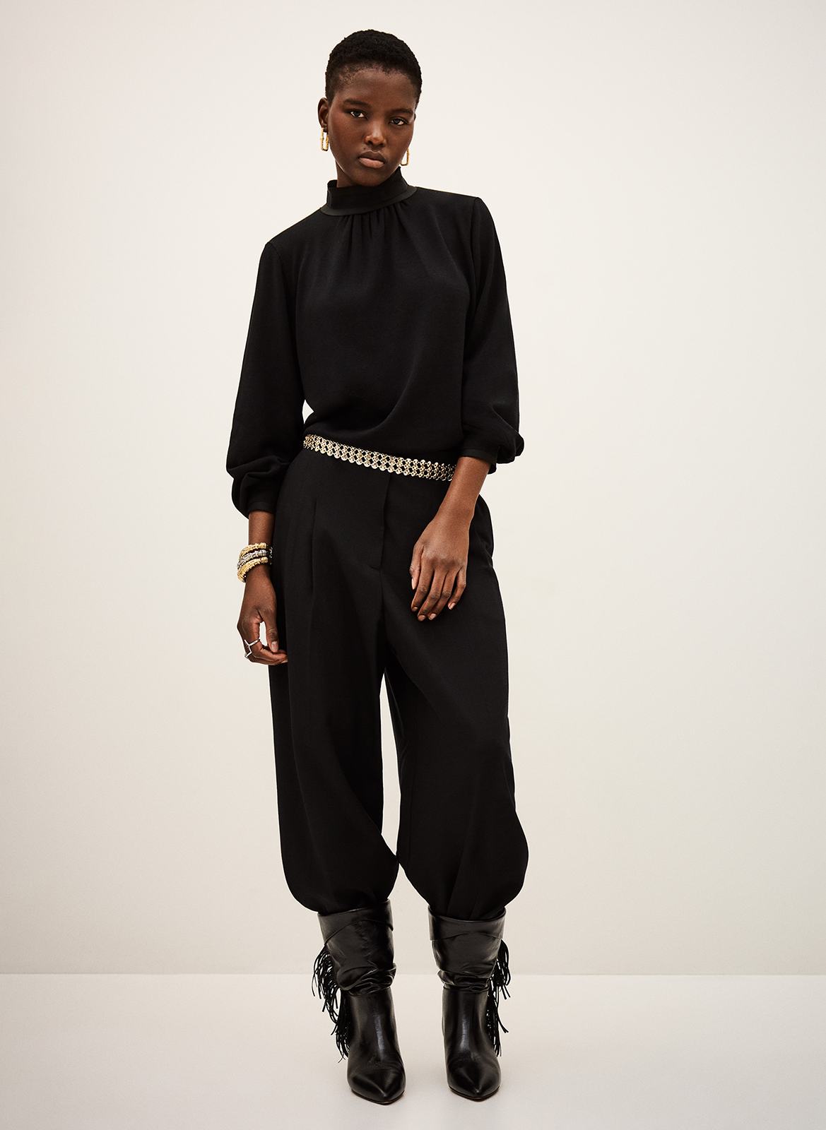 Top droit col montant BA&SH Noir