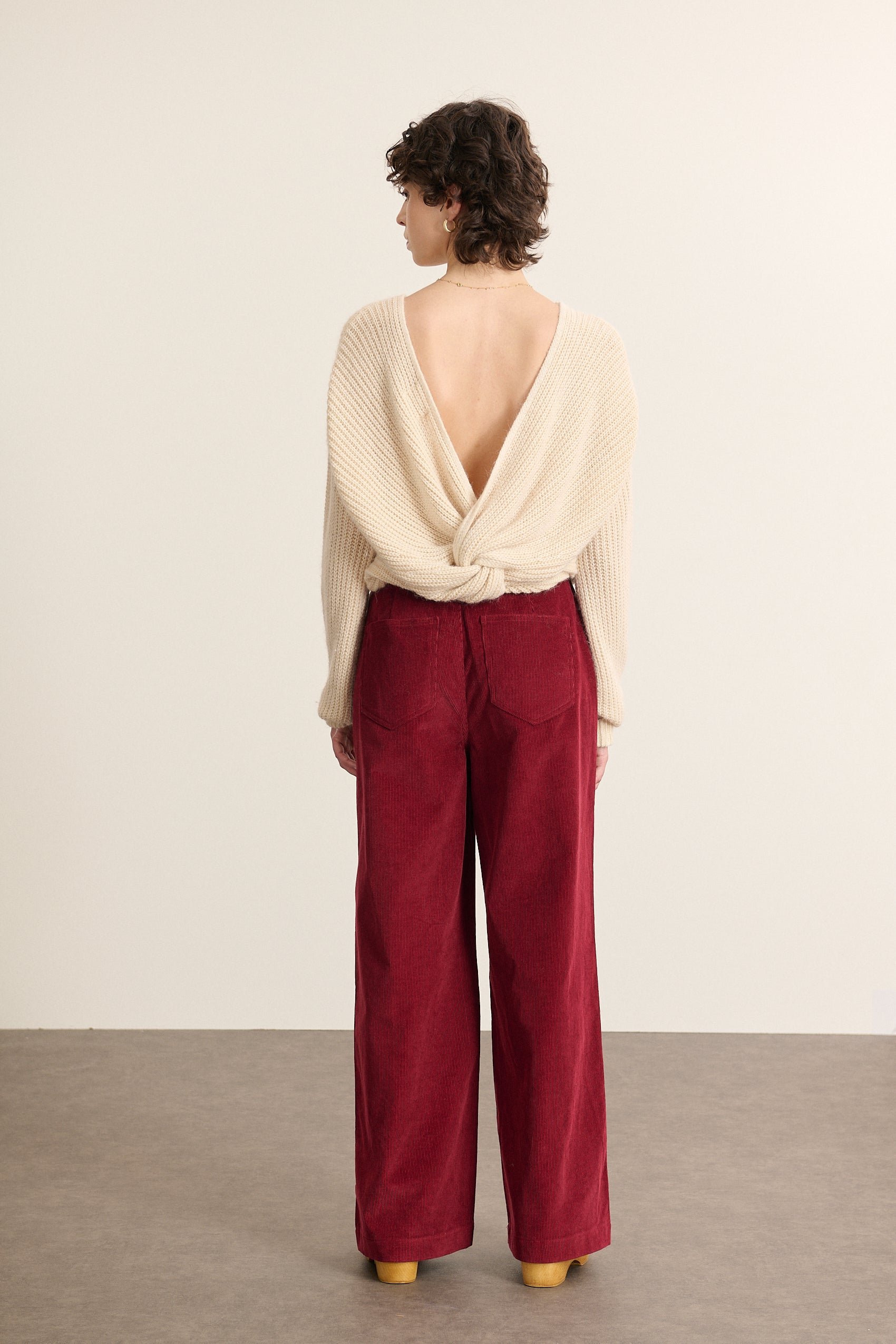 V-neck sweater with bow GARANCE PARIS Beige