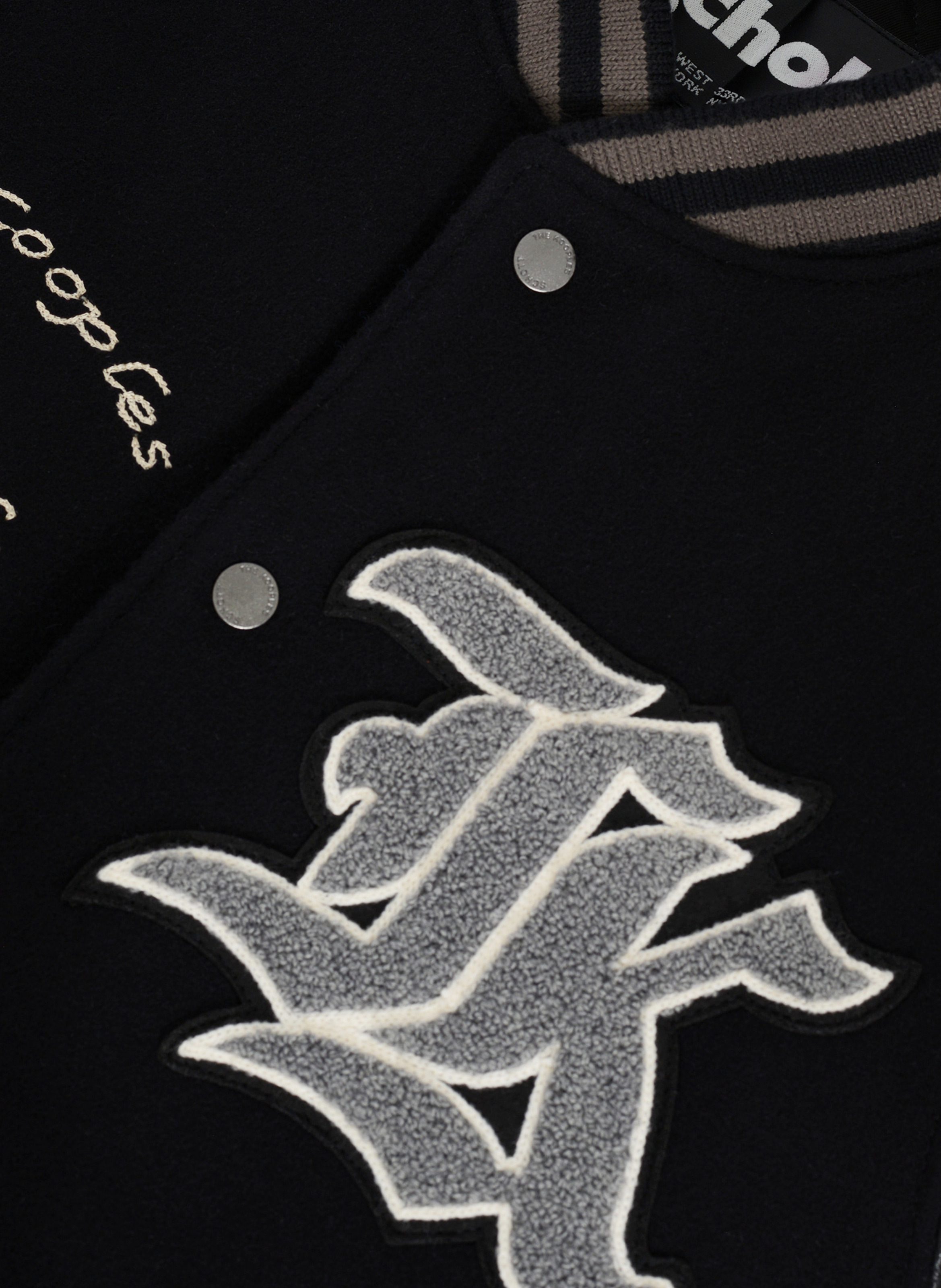 Leather varsity jacket THE KOOPLES Black