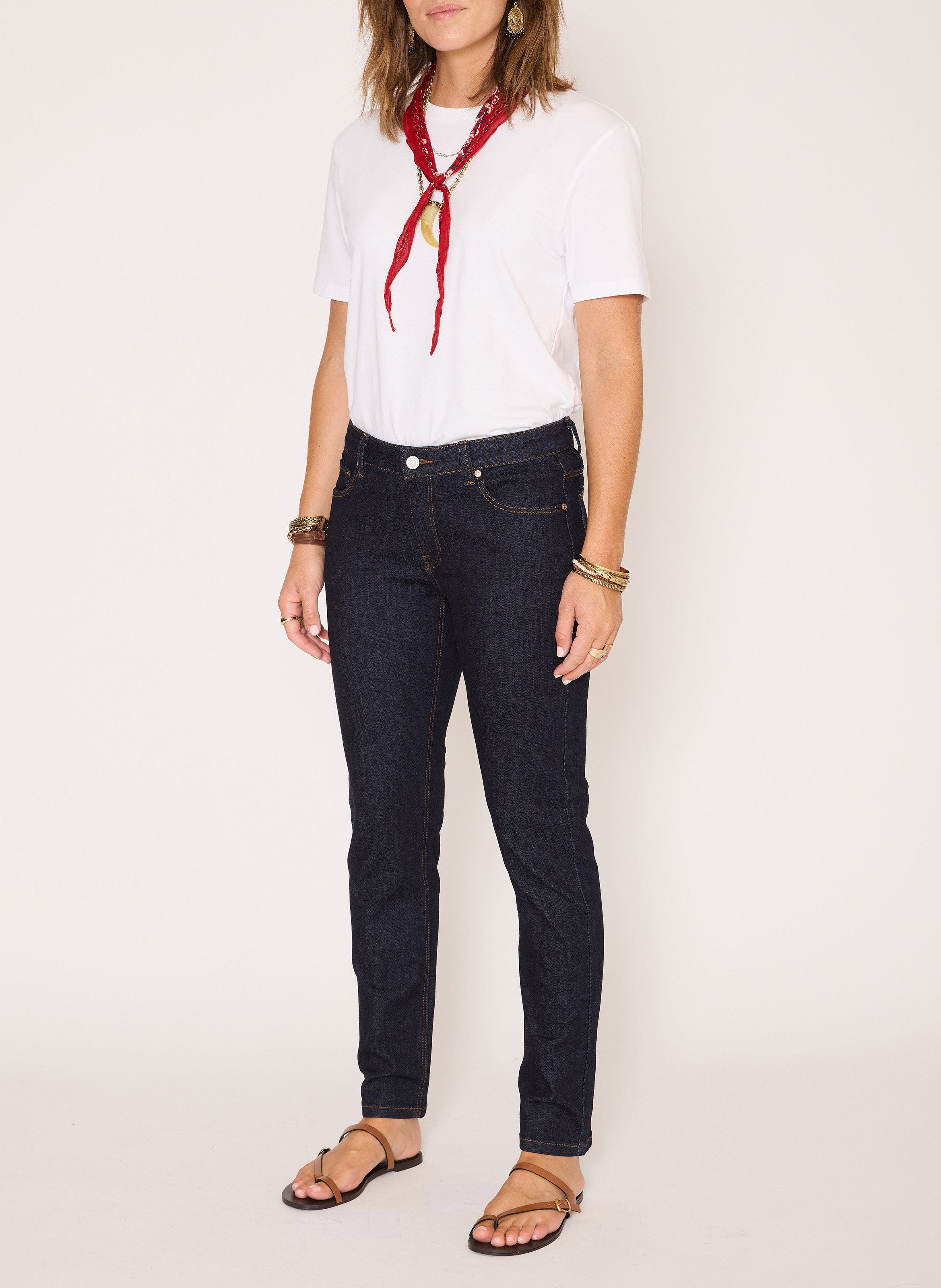 Jean skinny en coton mélangé MKT Bleu