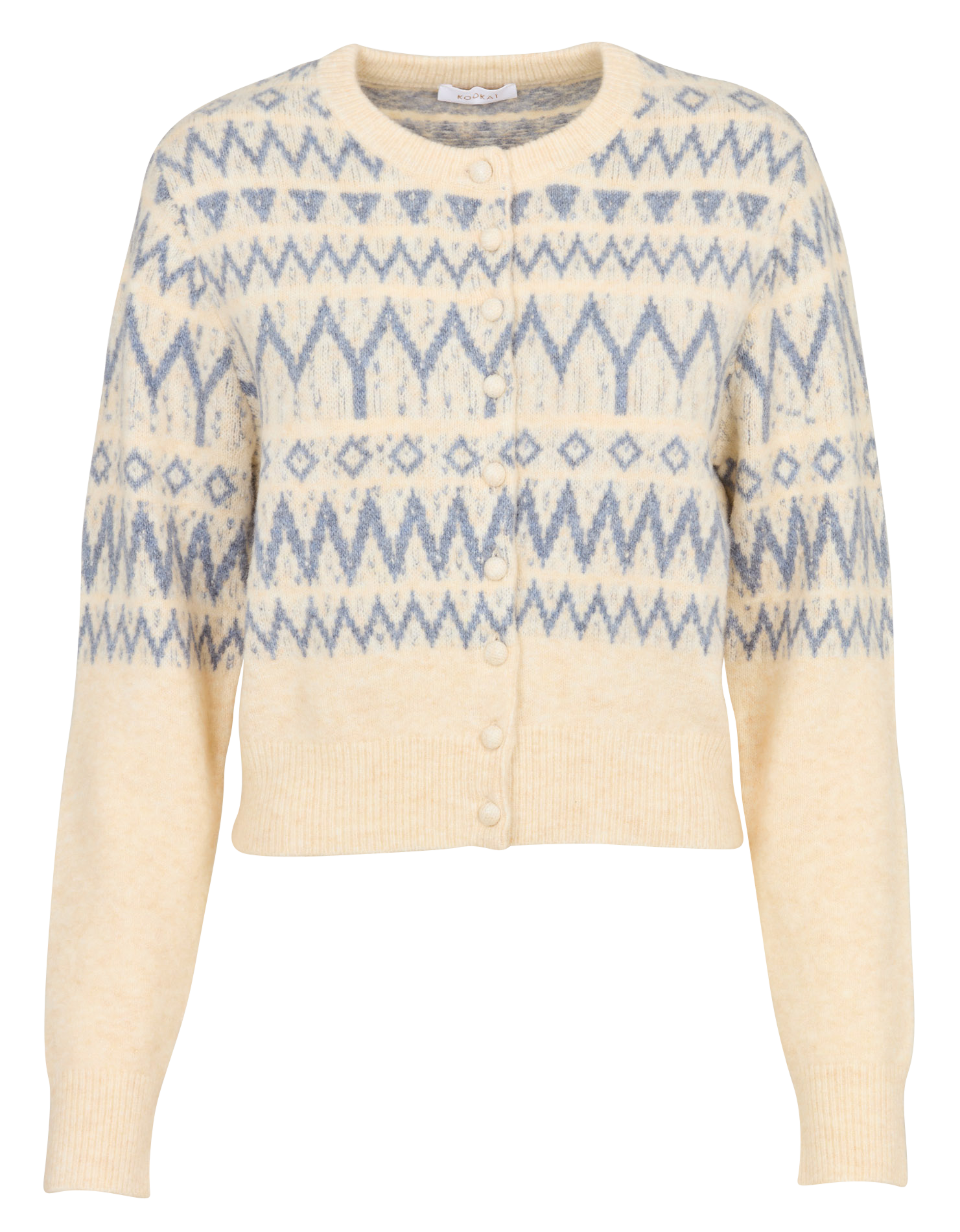 Gilet jacquard col rond KOOKAI Blanc