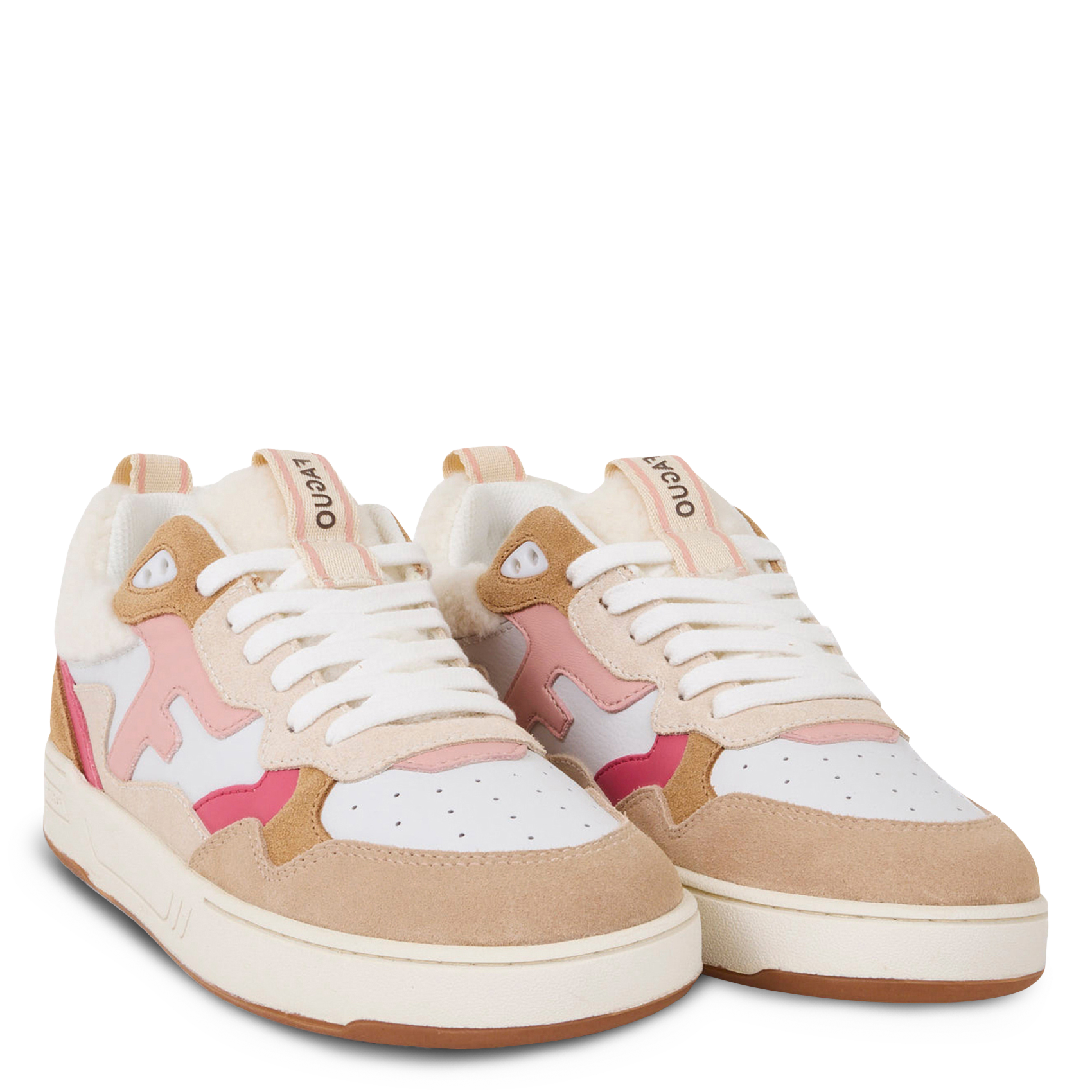 Niedrige Sneaker aus Leder-Mix FAGUO Weiss