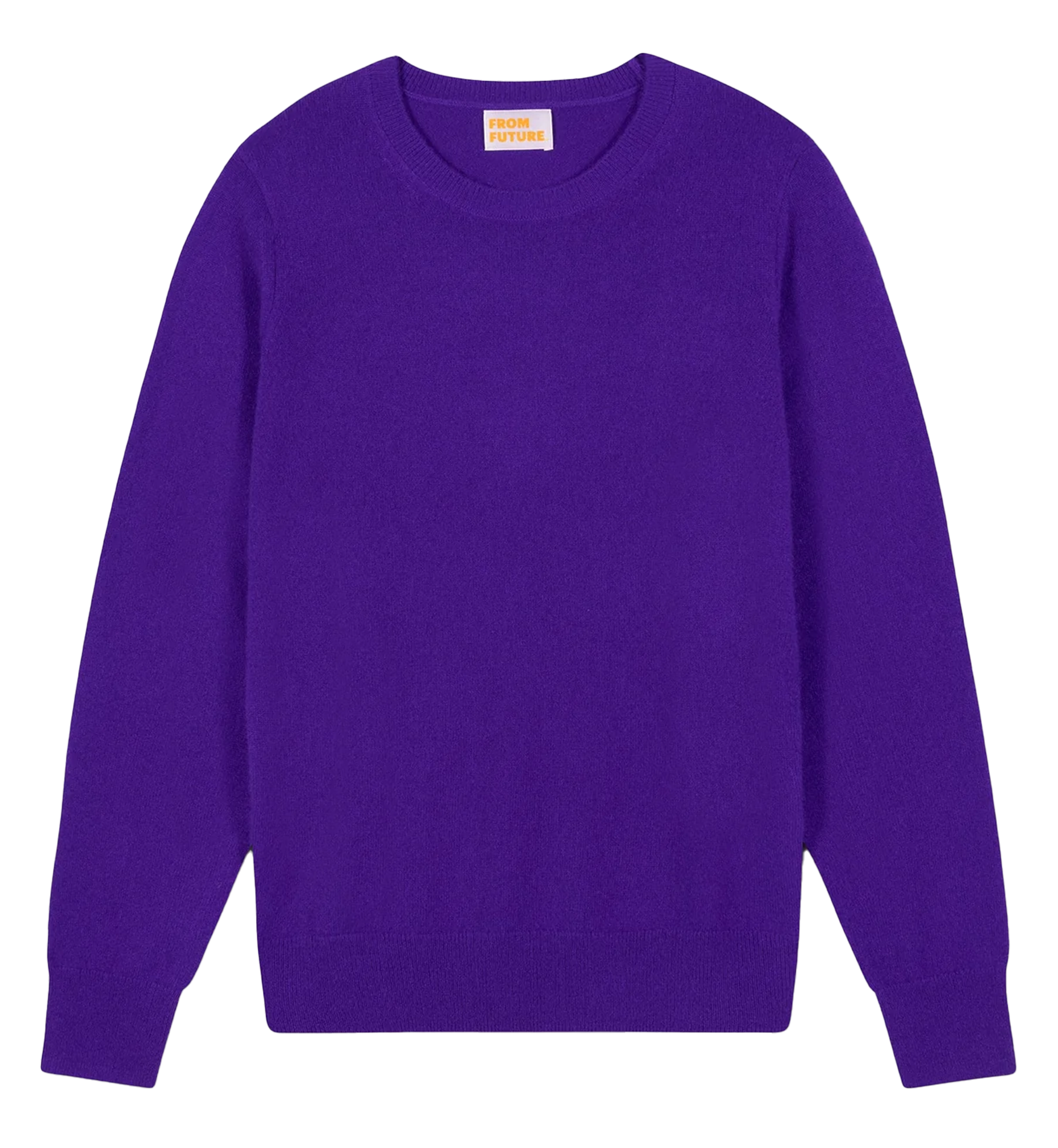 Straight cotton sweater with round neck FROM FUTURE Purple