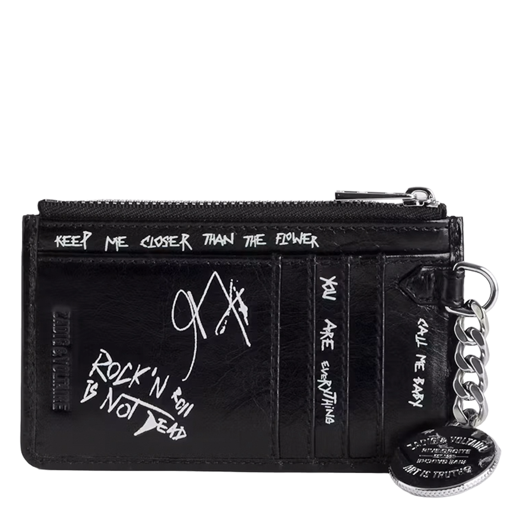 Kartenetui aus geprägtem Leder ZADIG&VOLTAIRE Schwarz